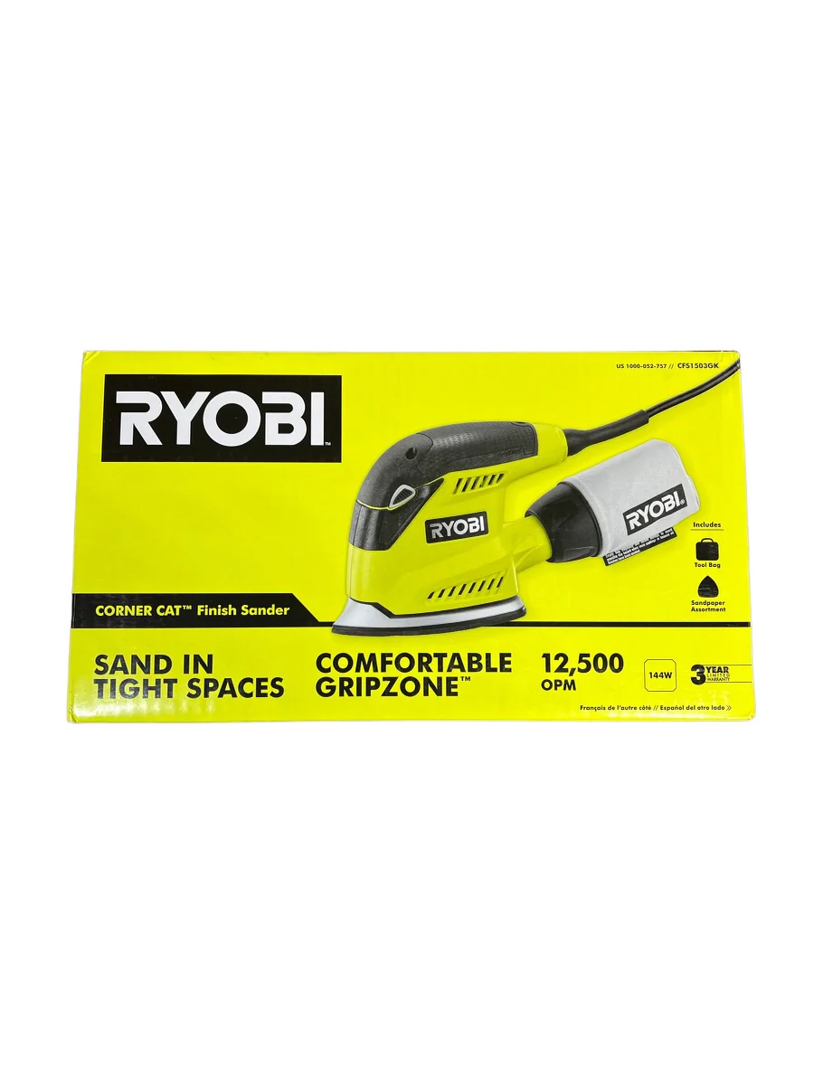 1.2 Amp Corded 5.5 in. Corner Cat Sander with Dust Bag