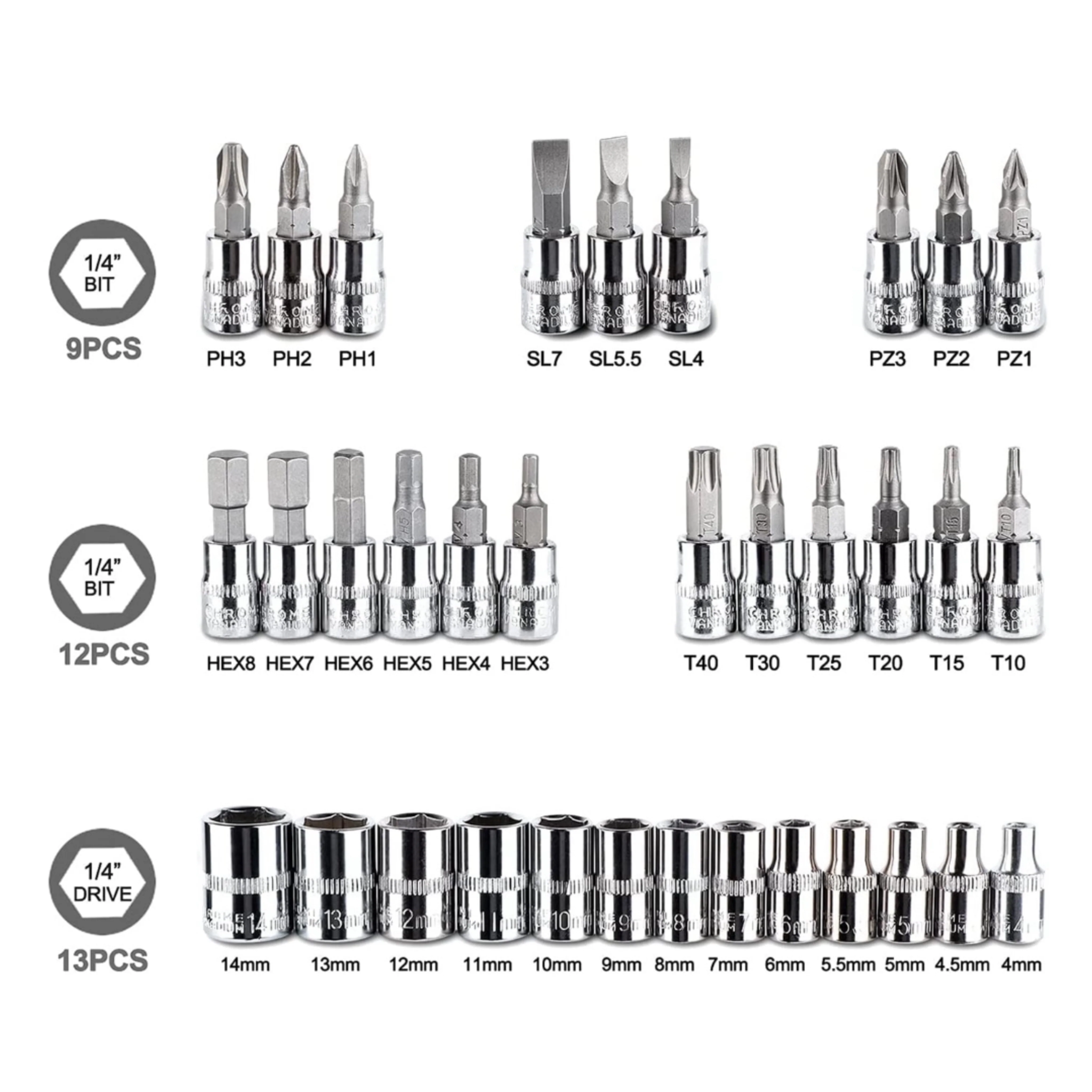 1/4 in. Drive Socket Set with Storage Case(46 Pc) - Image 3