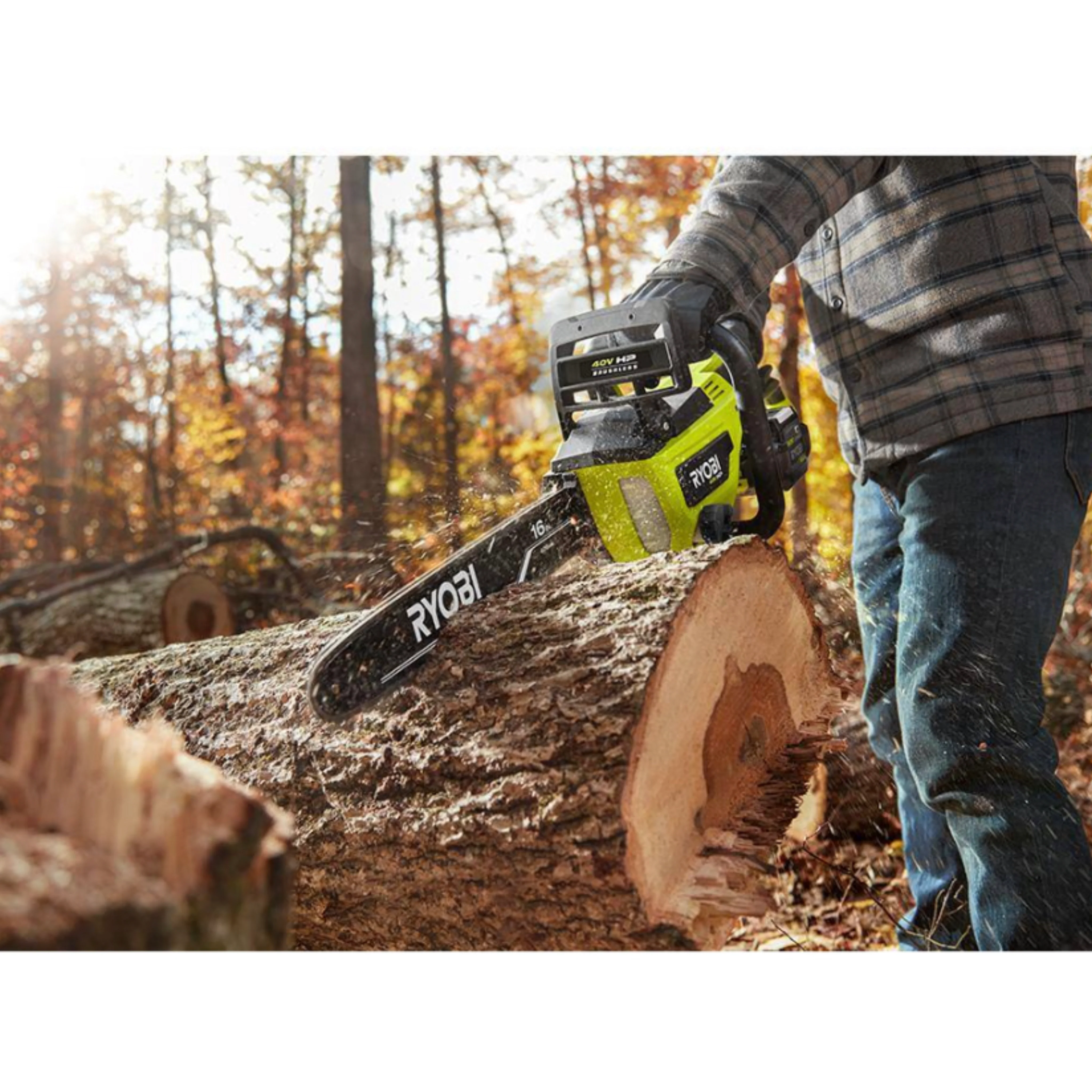 16 in. 40-Volt Lithium-Ion Brushless Electric Cordless Chainsaw (Tool Only) - Image 7