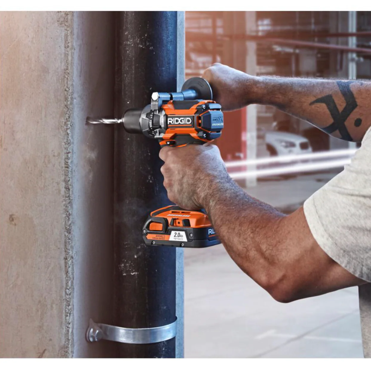 RIDGID 18-Volt Lithium-Ion Brushless 1/2 in. Compact Hammer Drill Kit with (2) 2.0 Ah Batteries, Charger, and Bag - Image 10