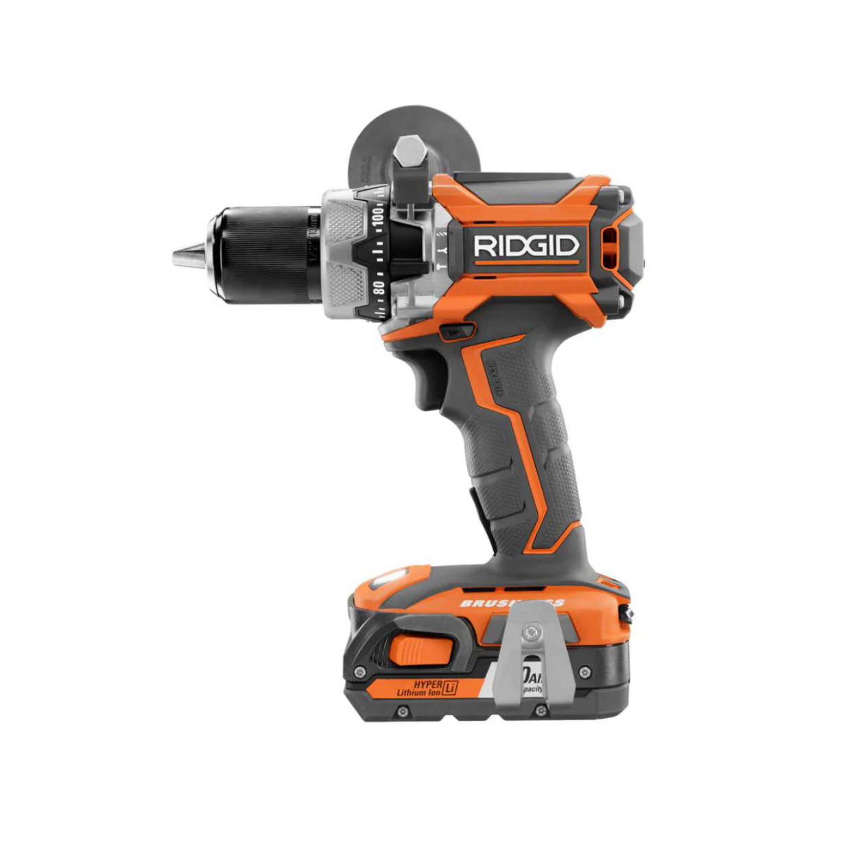 RIDGID 18-Volt Lithium-Ion Brushless 1/2 in. Compact Hammer Drill Kit with (2) 2.0 Ah Batteries, Charger, and Bag - Image 2