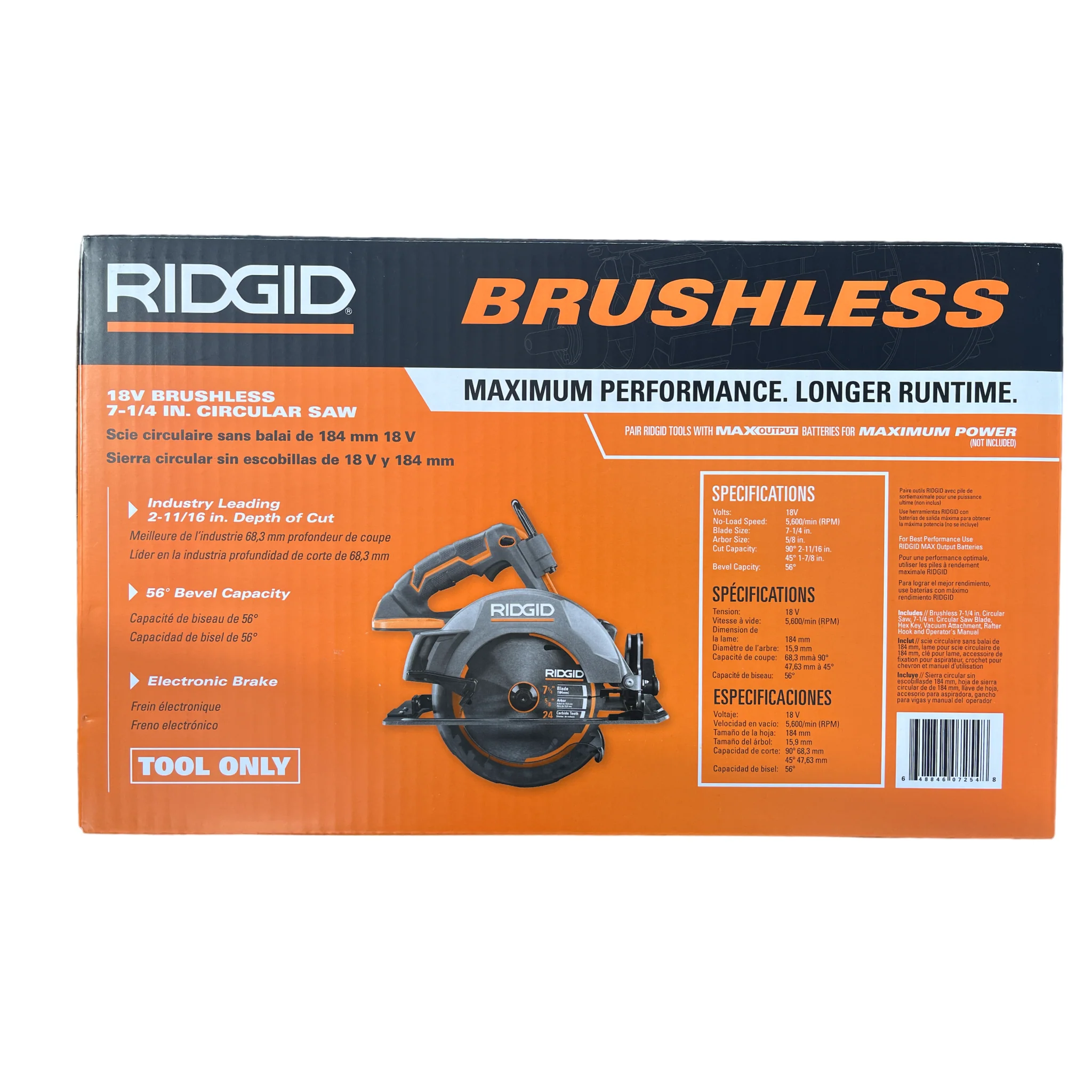 RIDGID 18-Volt OCTANE Cordless Brushless 7-1/4 in. Circular Saw (Tool Only) - Image 3