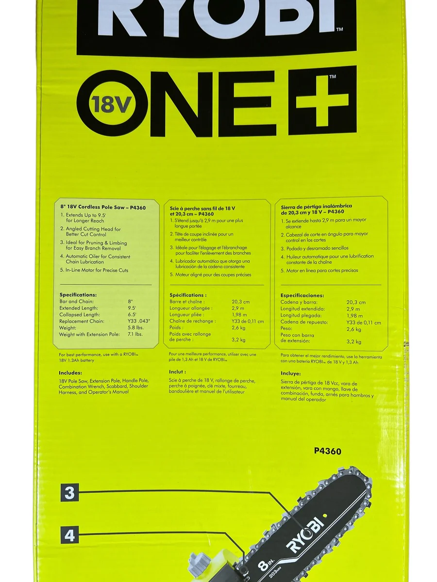 18-Volt ONE+ 8 in. Lithium-Ion Battery Pole Saw (Tool Only) - Image 4