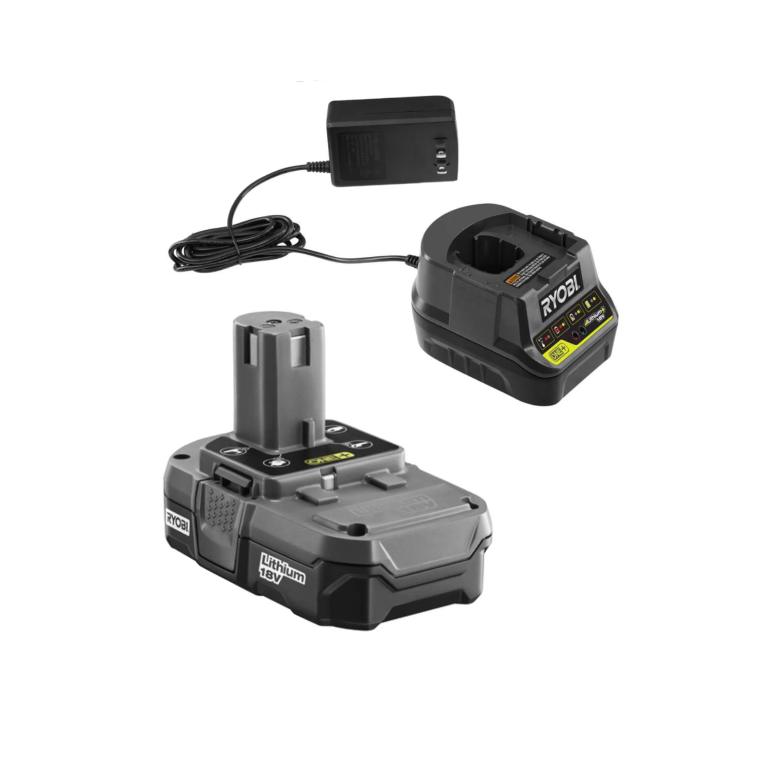 18-Volt ONE+ Compact Lithium-Ion Battery and Charger Kit - Factory Reconditioned