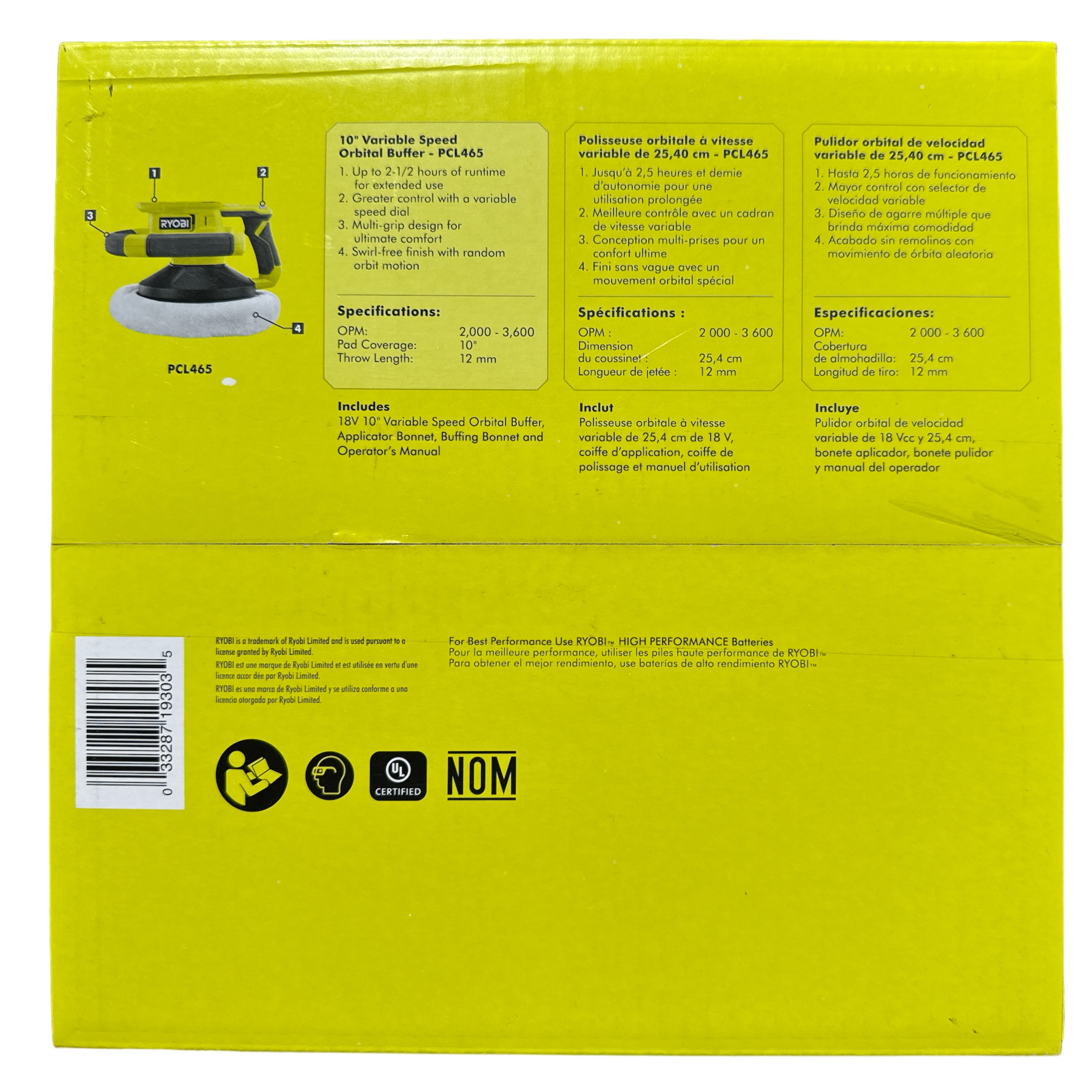 18-Volt ONE+ Cordless 10 in. Variable Speed Orbital Buffer (Tool-Only) - Image 4
