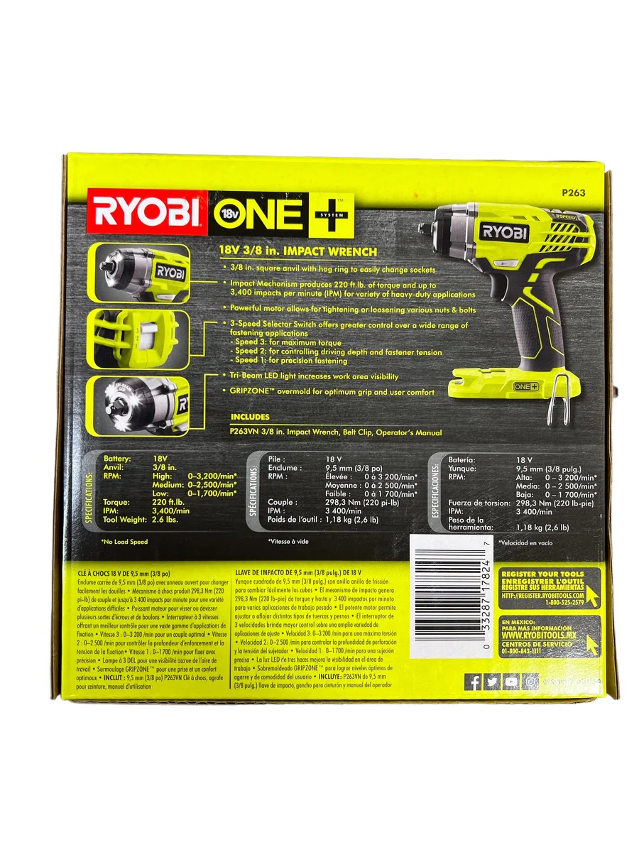 18-Volt ONE+ Cordless 3/8 in. 3-Speed Impact Wrench (Tool Only) - Image 5