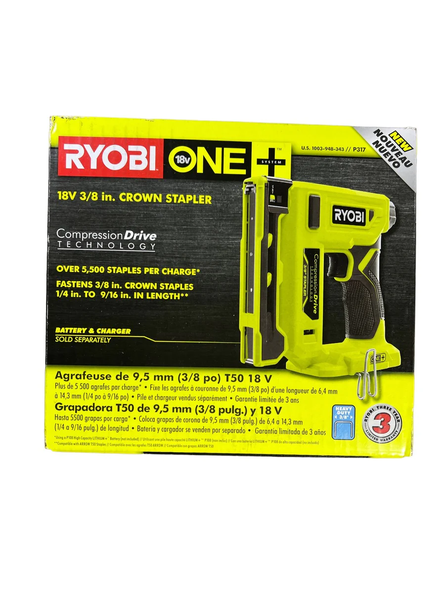18-Volt ONE+ Cordless Compression Drive 3/8 in. Crown Stapler (Tool Only)