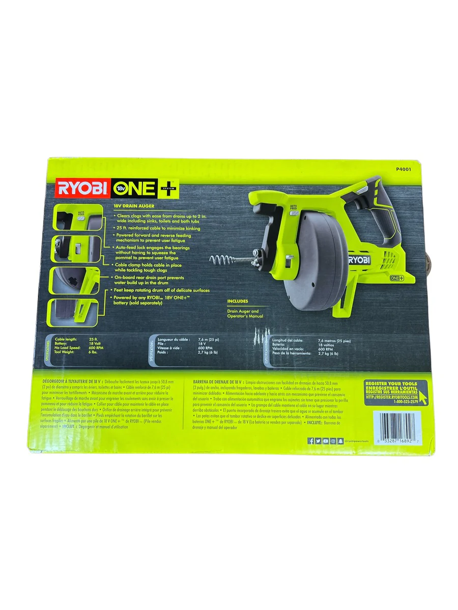 18-Volt ONE+ Cordless Drain Auger (Tool Only) - Image 6