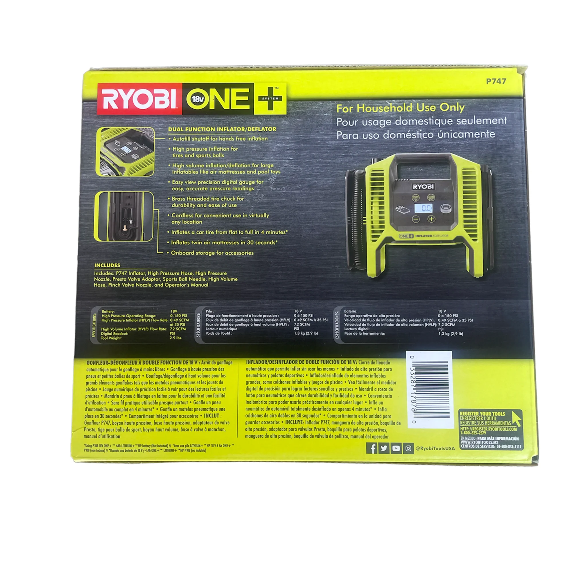 18-Volt ONE+ Dual Function Inflator/Deflator (Tool Only) - Image 6