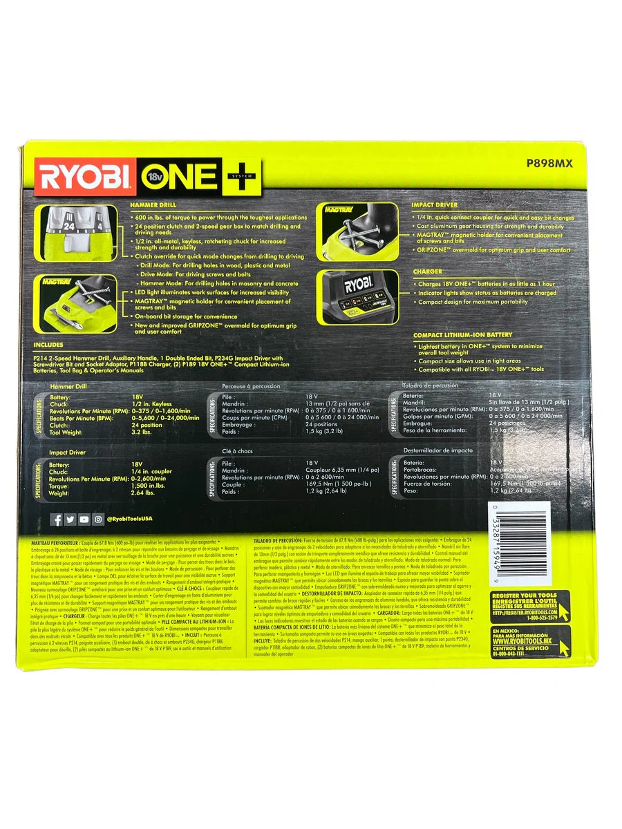 18-Volt ONE+ Hammer Drill and Impact Driver Combo Kit - Image 2