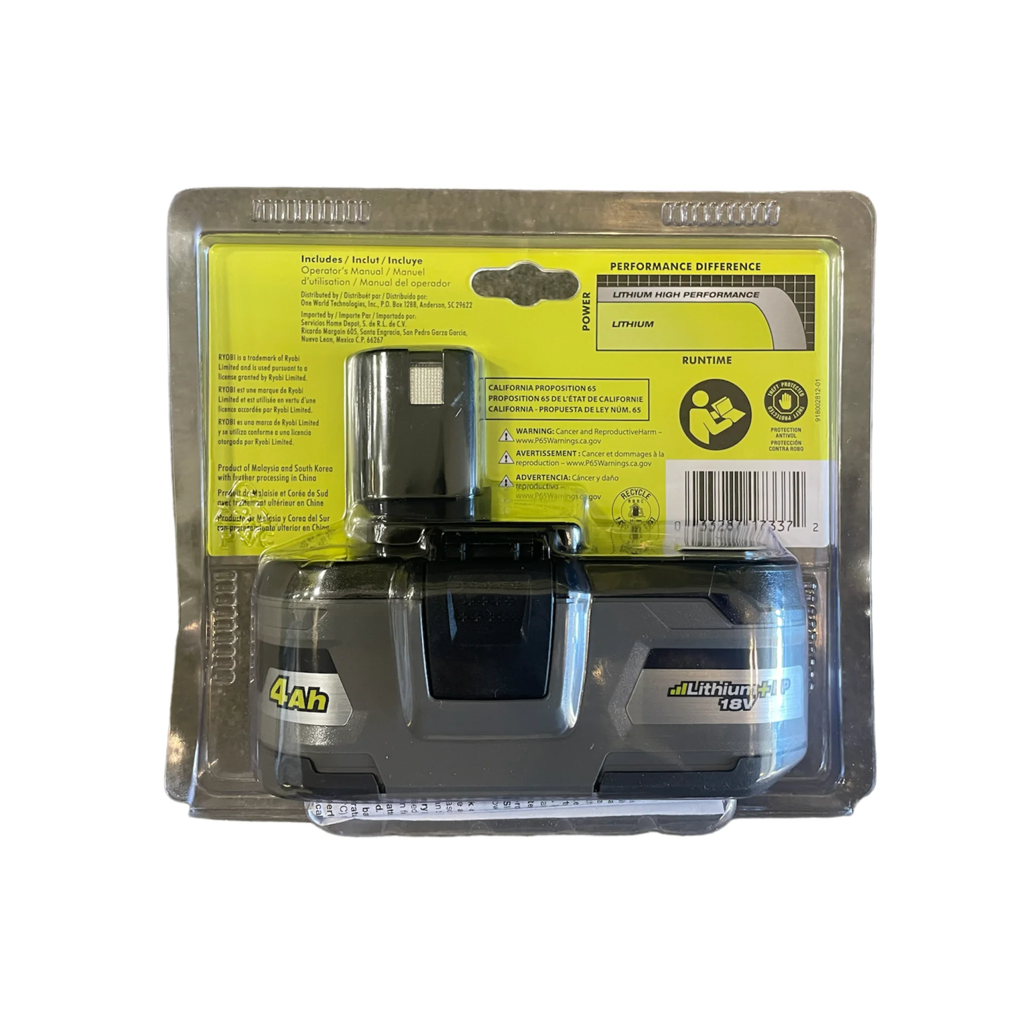18-Volt ONE+ Lithium-Ion 4.0 Ah LITHIUM+ HP High Capacity Battery - Image 2