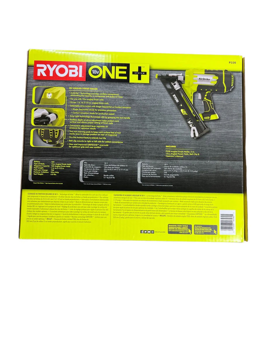 18-Volt ONE+ Lithium-Ion Cordless AirStrike 15-Gauge Angled Finish Nailer (Tool Only) - Image 7