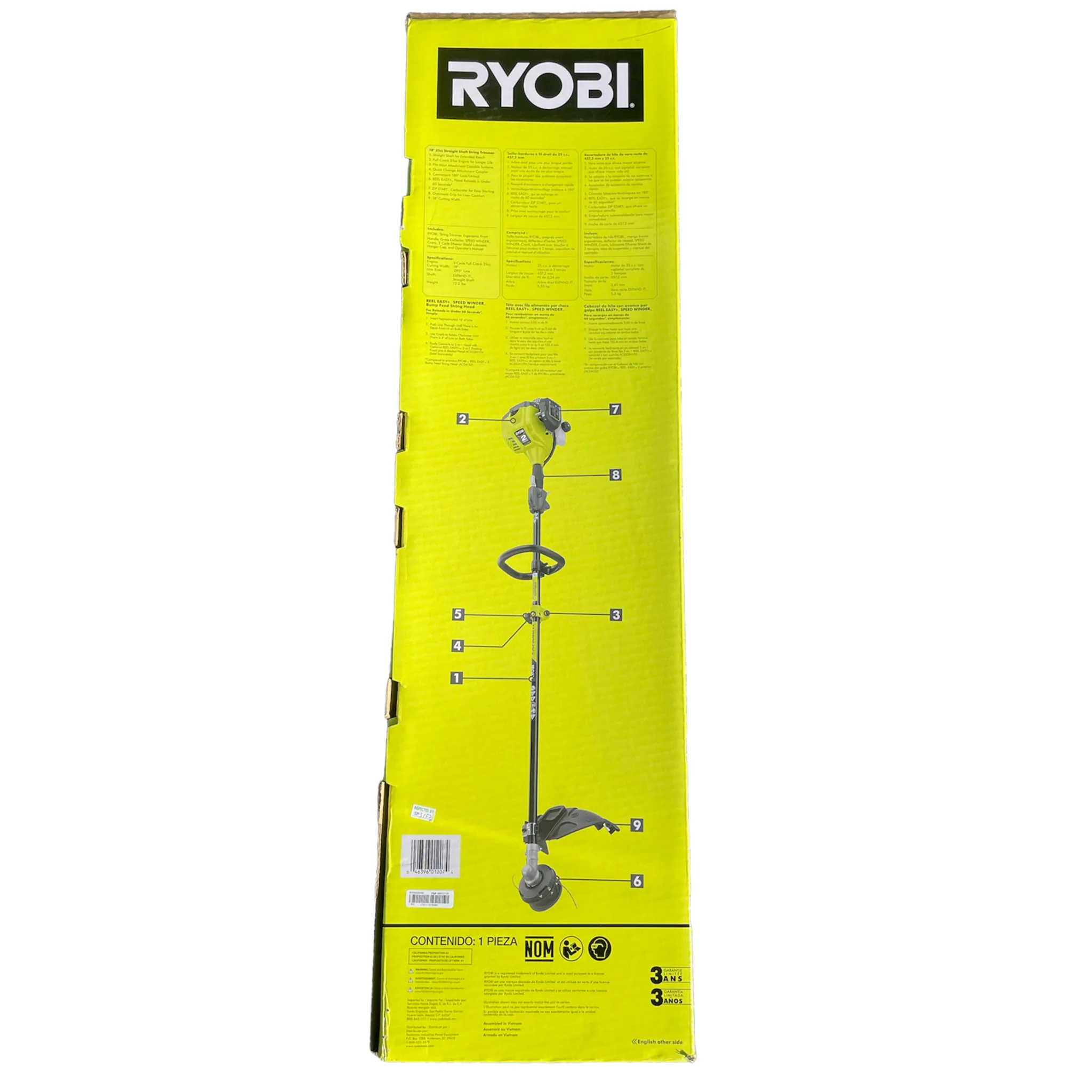 RYOBI 25 cc 2-Stroke Attachment Capable Full Crank Straight Gas Shaft String Trimmer - Image 4