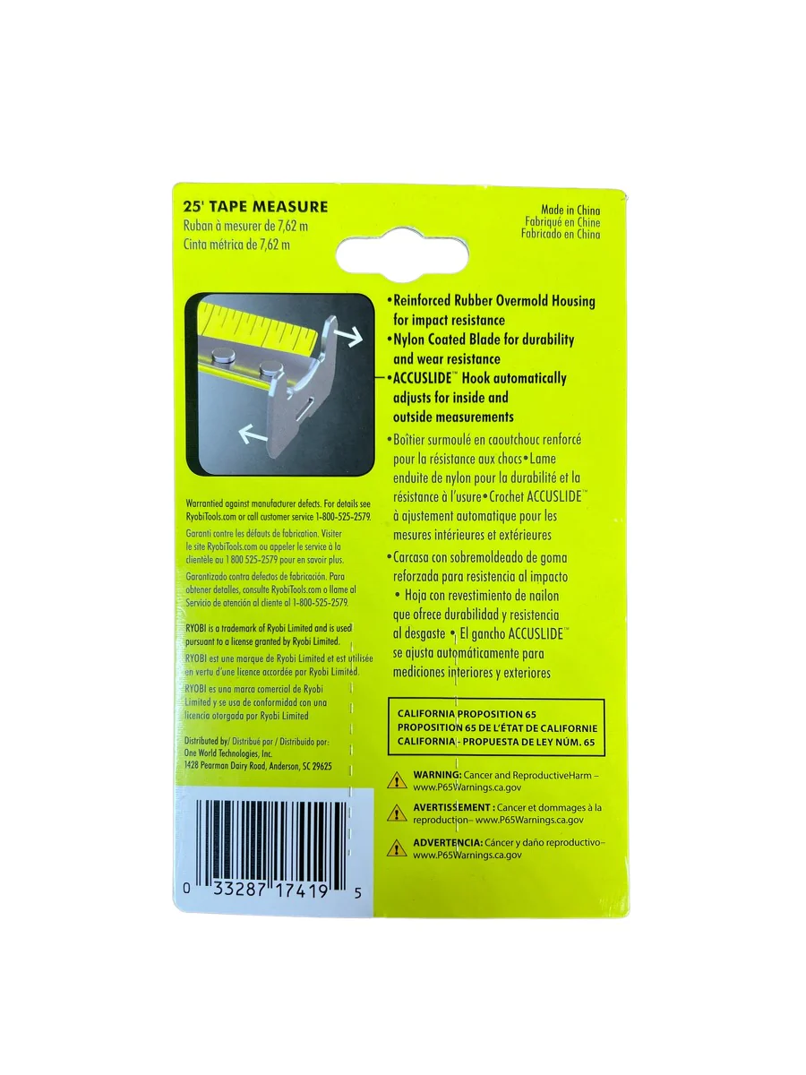 25 ft. Tape Measure with Overmold and Wireform Belt Clip - Image 2