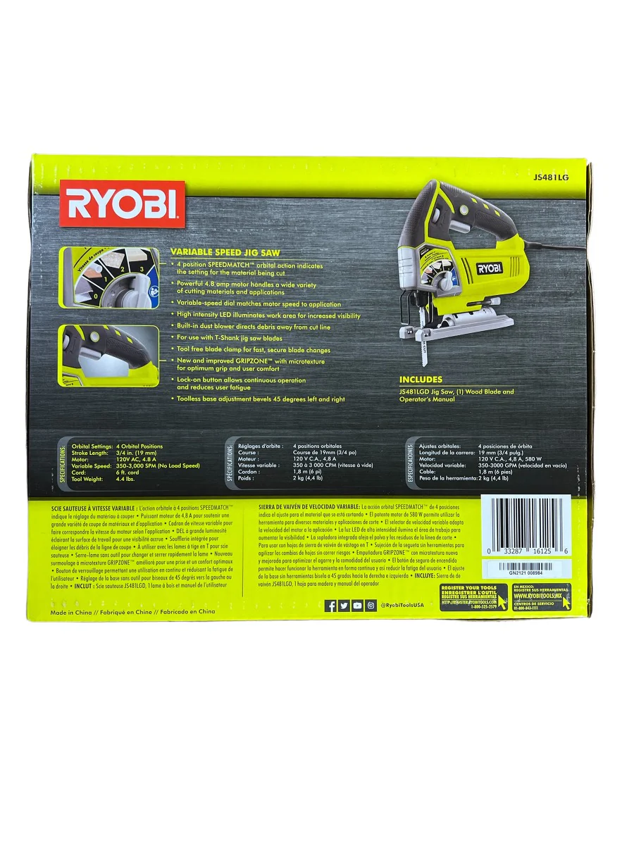 4.8 Amp Corded Variable Speed Orbital Jig Saw - Image 2
