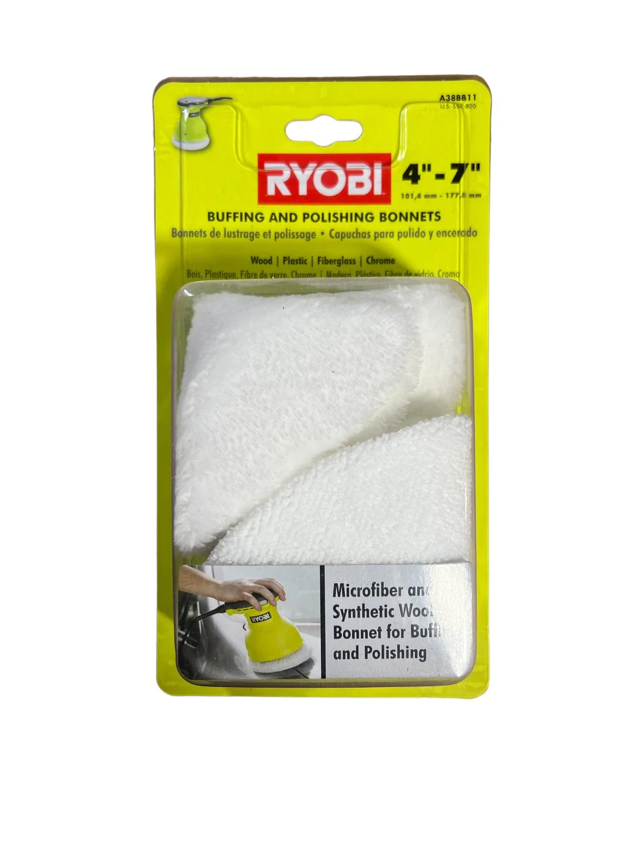 4 in. - 7 in. Microfiber and Synthetic Fleece Buffing Bonnet Set (2-Piece)