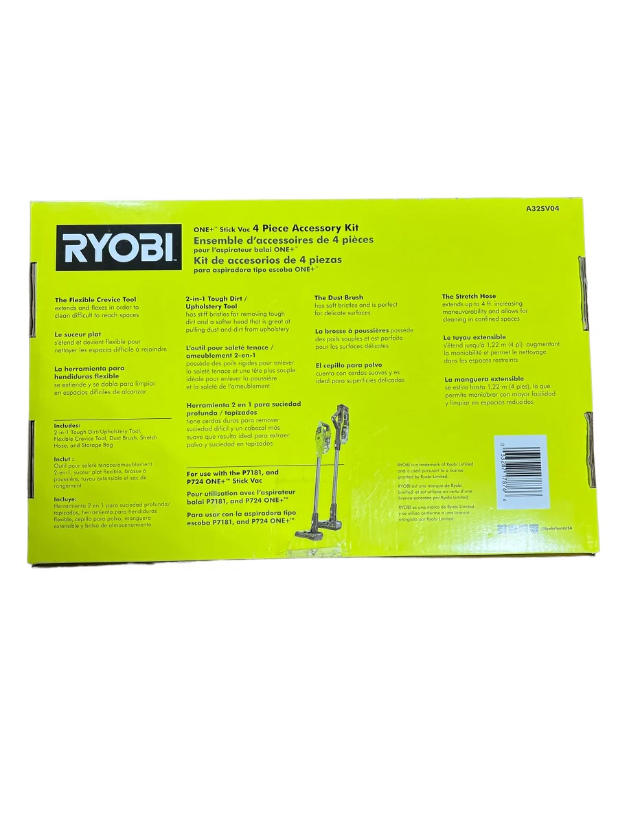 4-Piece Vacuum Accessory Kit for Ryobi 18-Volt ONE+ Stick Vacuum Cleaner P7181, P724, and P718 - Image 2