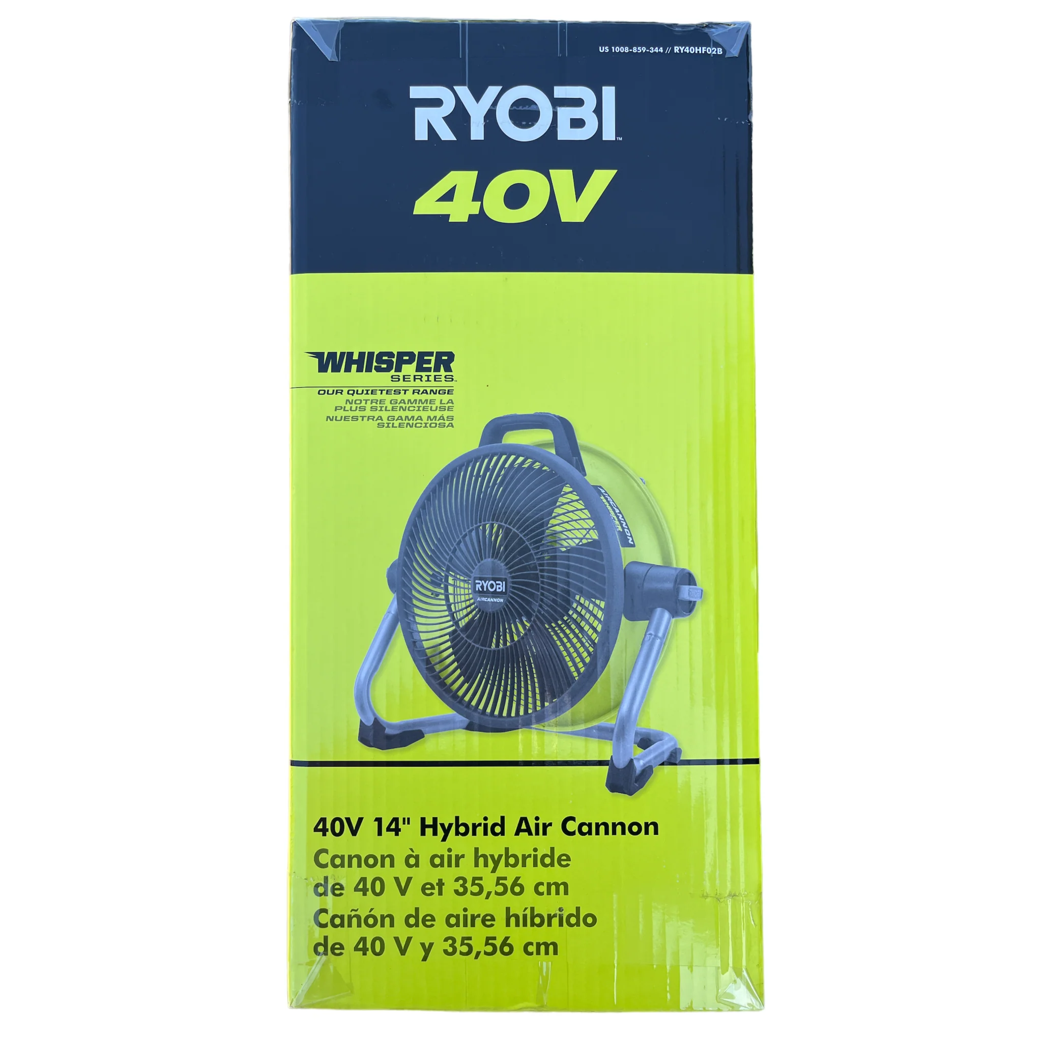 Ryobi 40-Volt 14 in. Cordless Hybrid WHISPER SERIES Air Cannon Fan (Tool Only) - Image 2