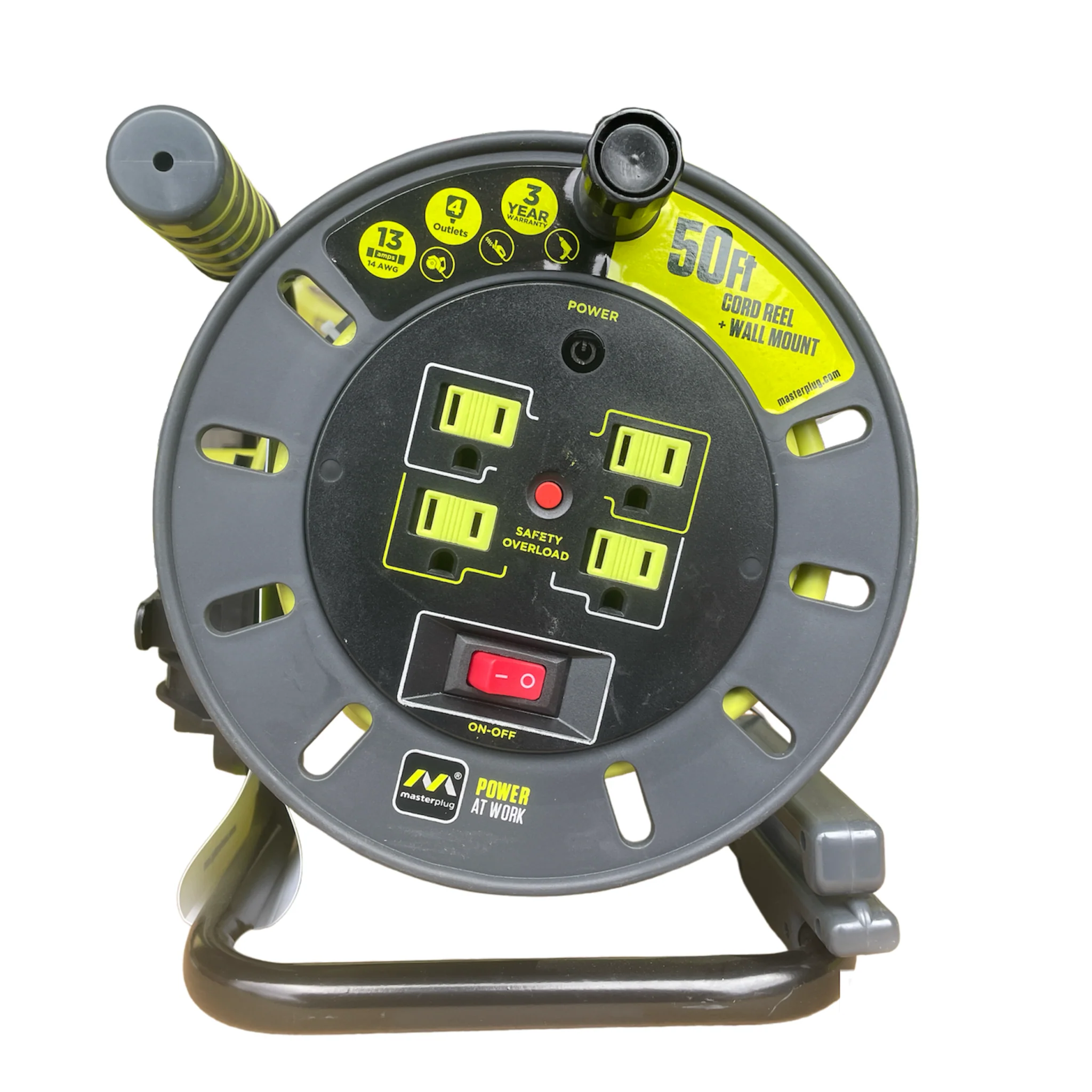 50 ft. 13 Amp 14 AWG Medium Open Reel with 4-Sockets - Image 2