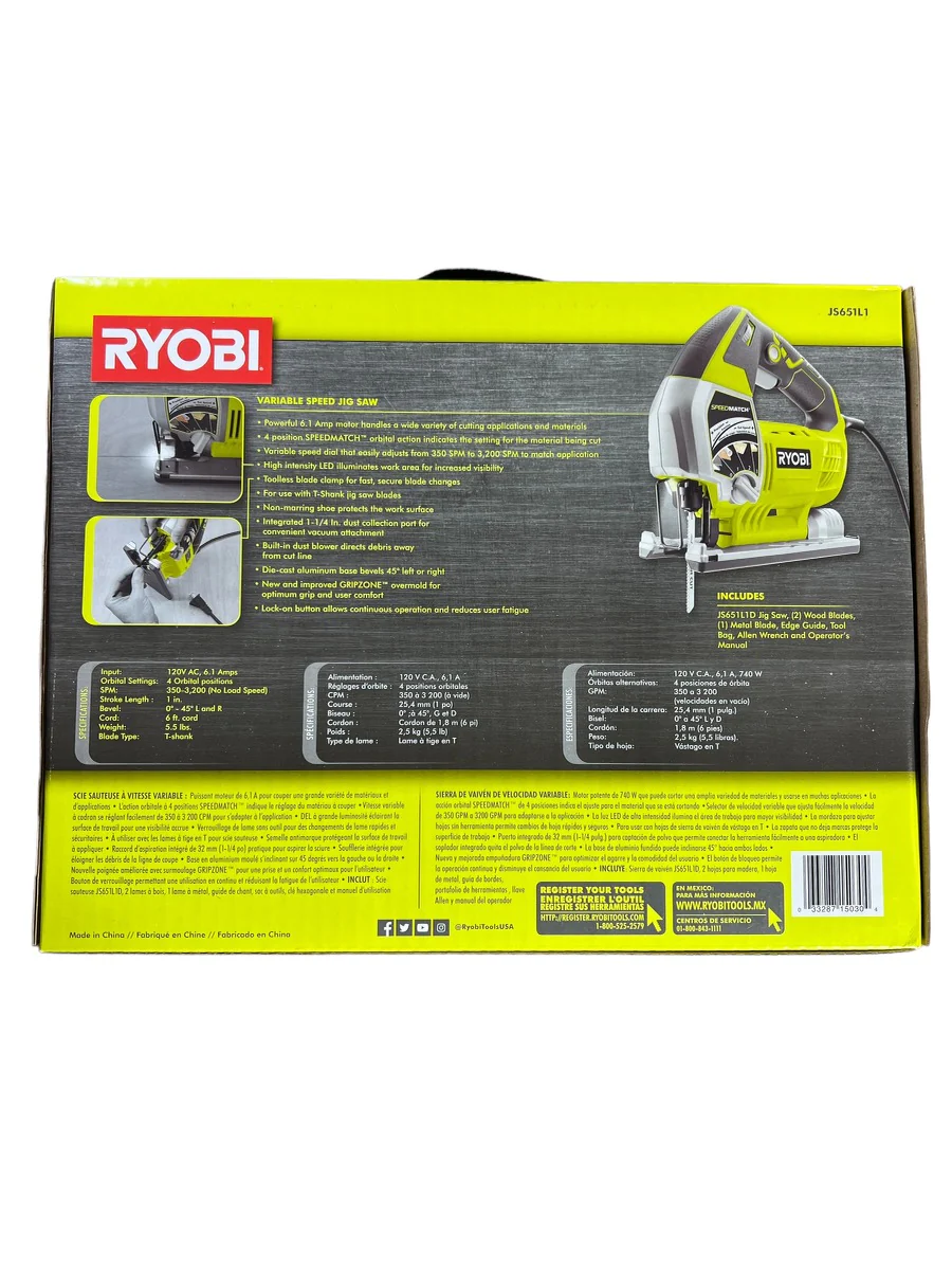6.1 Amp Corded Variable Speed Orbital Jig Saw with SPEEDMATCH Technology and Tool Bag - Image 5