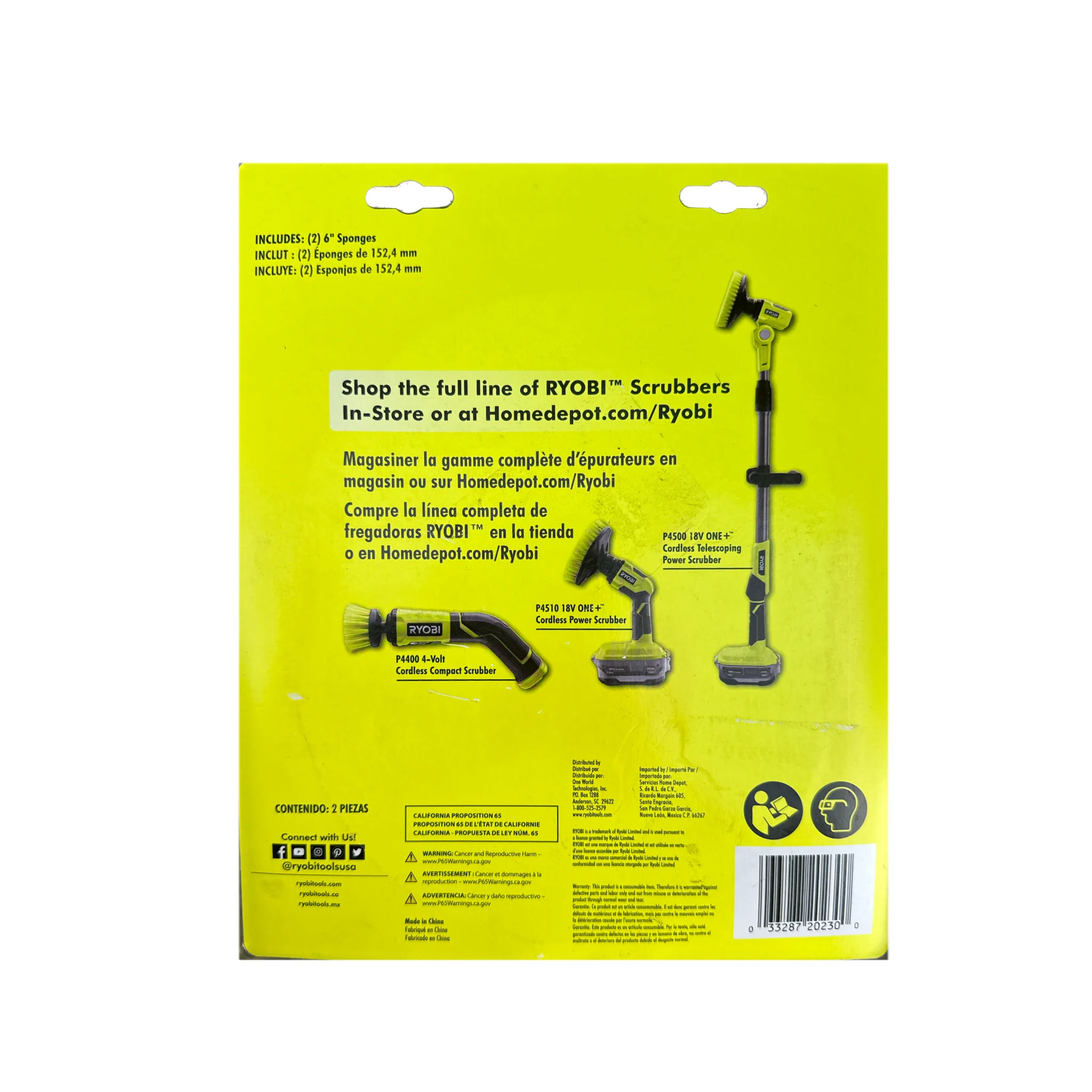 6 in. 2-Piece Sponge Kit for RYOBI P4500 and P4510 Scrubber Tools - Image 2