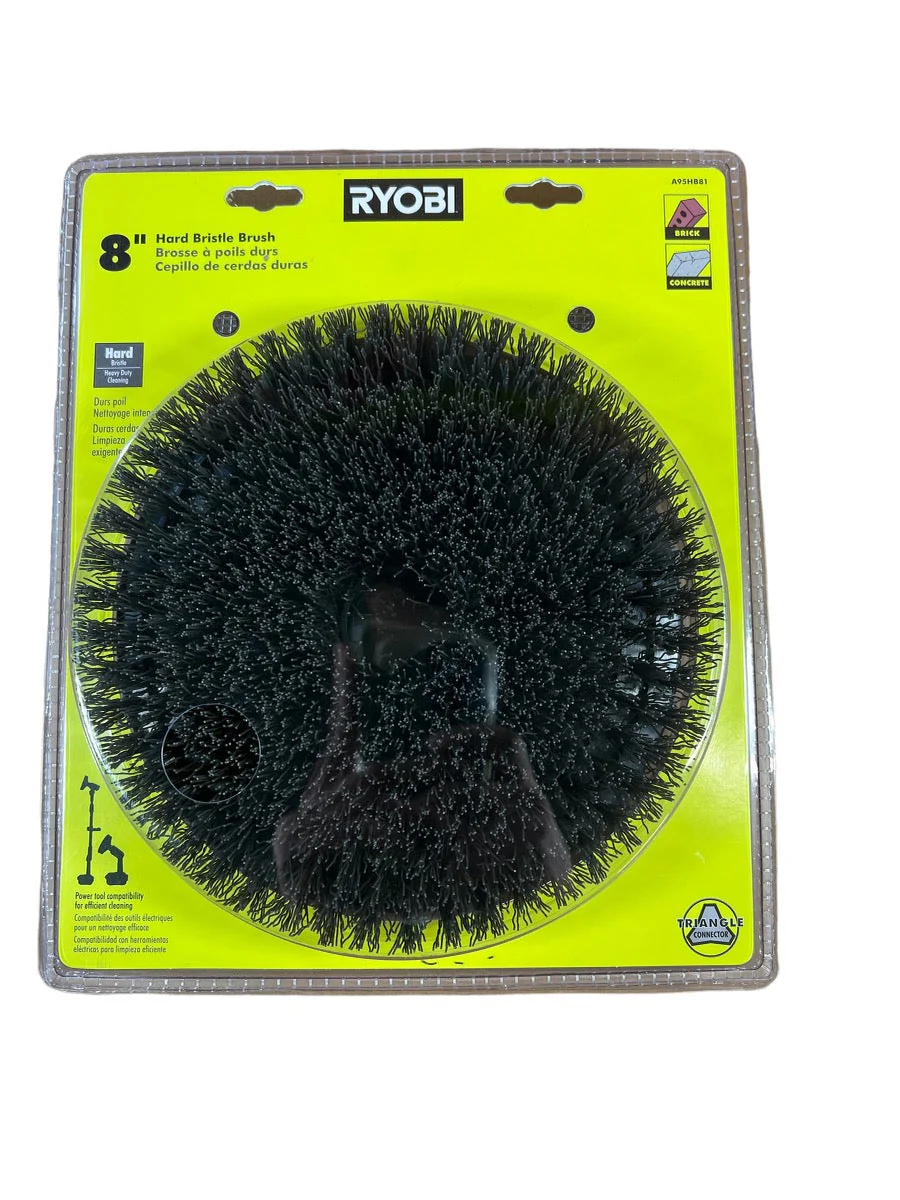 8 in. Hard Bristle Brush Accessory for RYOBI P4500 and P4510 Scrubber Tools
