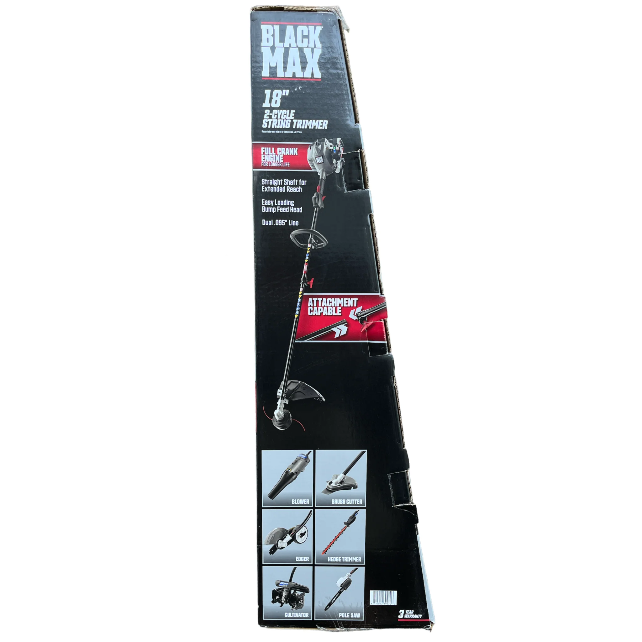 Black Max 2-Cycle 25cc Full Crank Straight Shaft Attachment Capable String Trimmer - Image 2