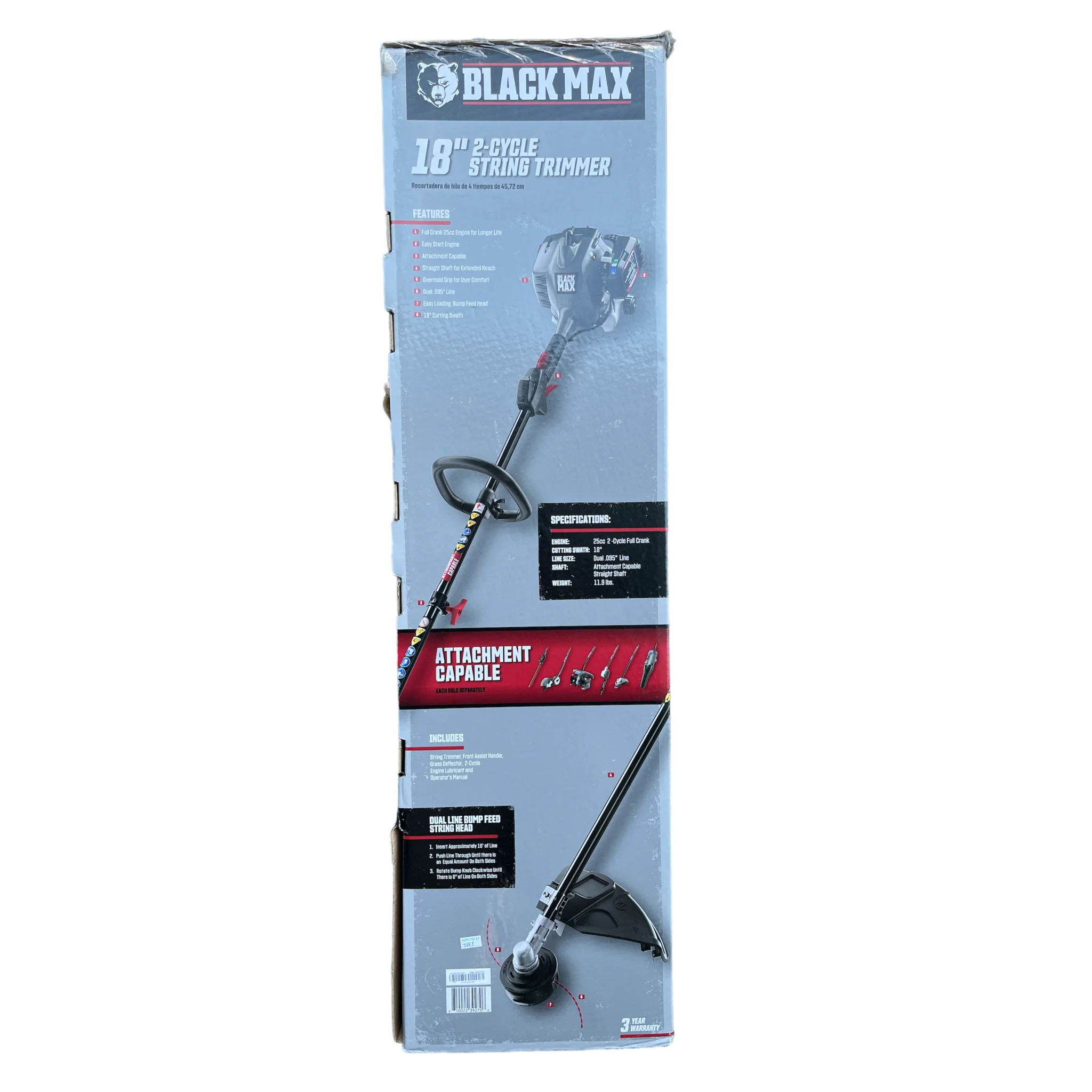 Black Max 2-Cycle 25cc Full Crank Straight Shaft Attachment Capable String Trimmer - Image 3