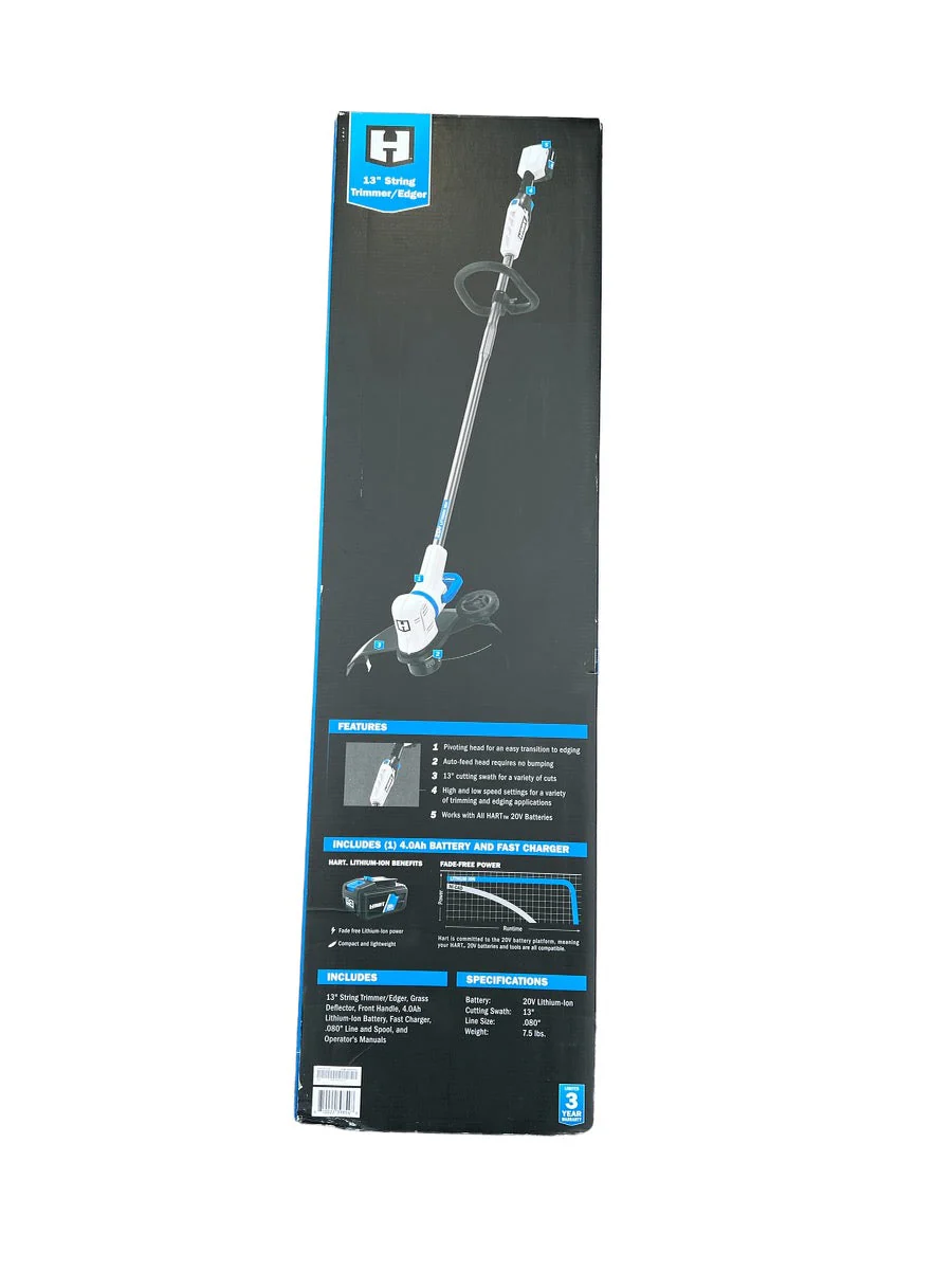 HART 20-Volt 13-inch String Trimmer/Edger (1) 20-Volt 4.0Ah Lithium-Ion Battery & Charger - Image 3