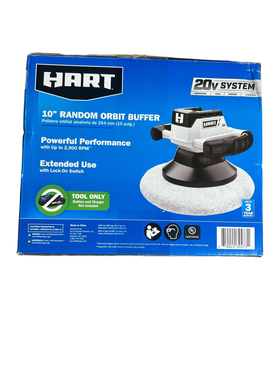 HART 20-Volt Cordless 10-inch Random Orbit Buffer (Tool Only) - Image 8