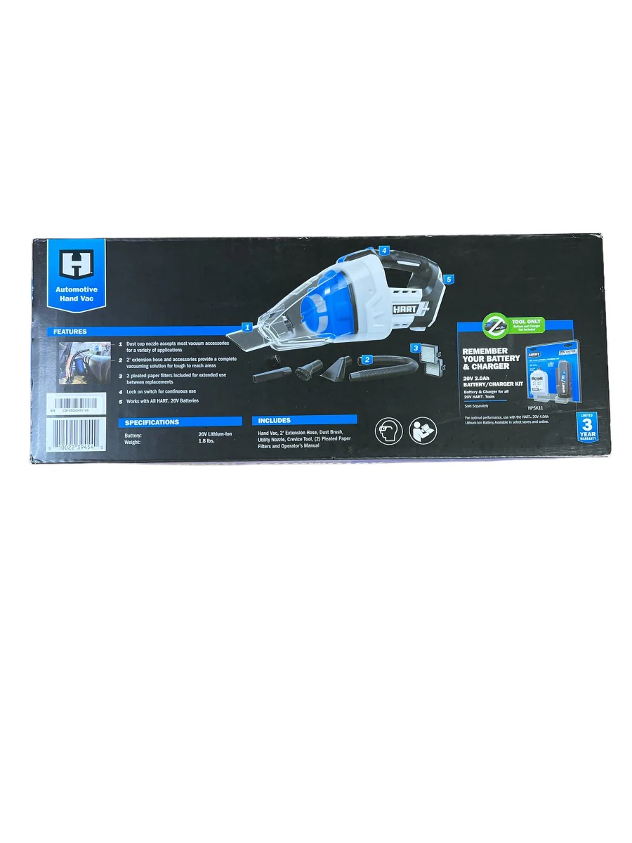 HART 20-Volt Cordless Automotive Hand Vac (Tool Only) - Image 9