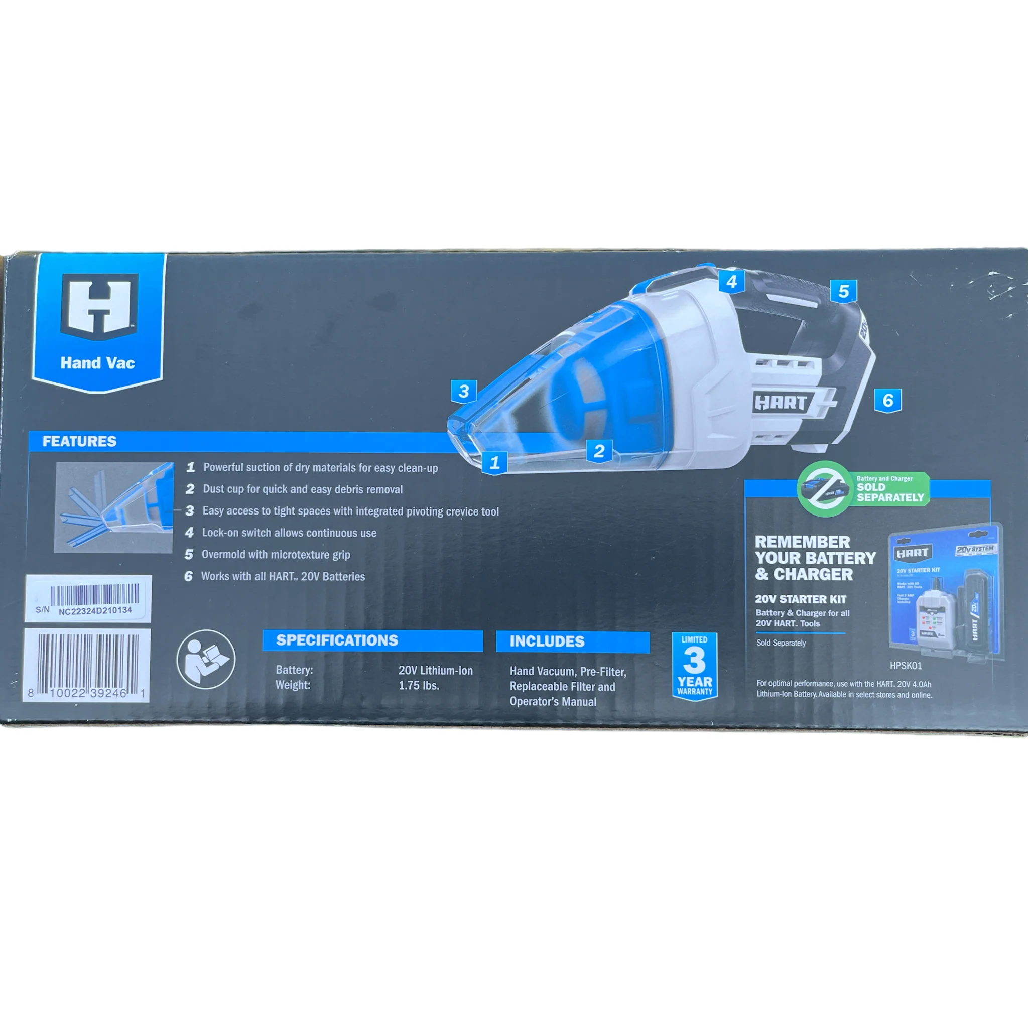 HART 20-Volt Cordless Hand Vacuum (Tool Only) - Image 2