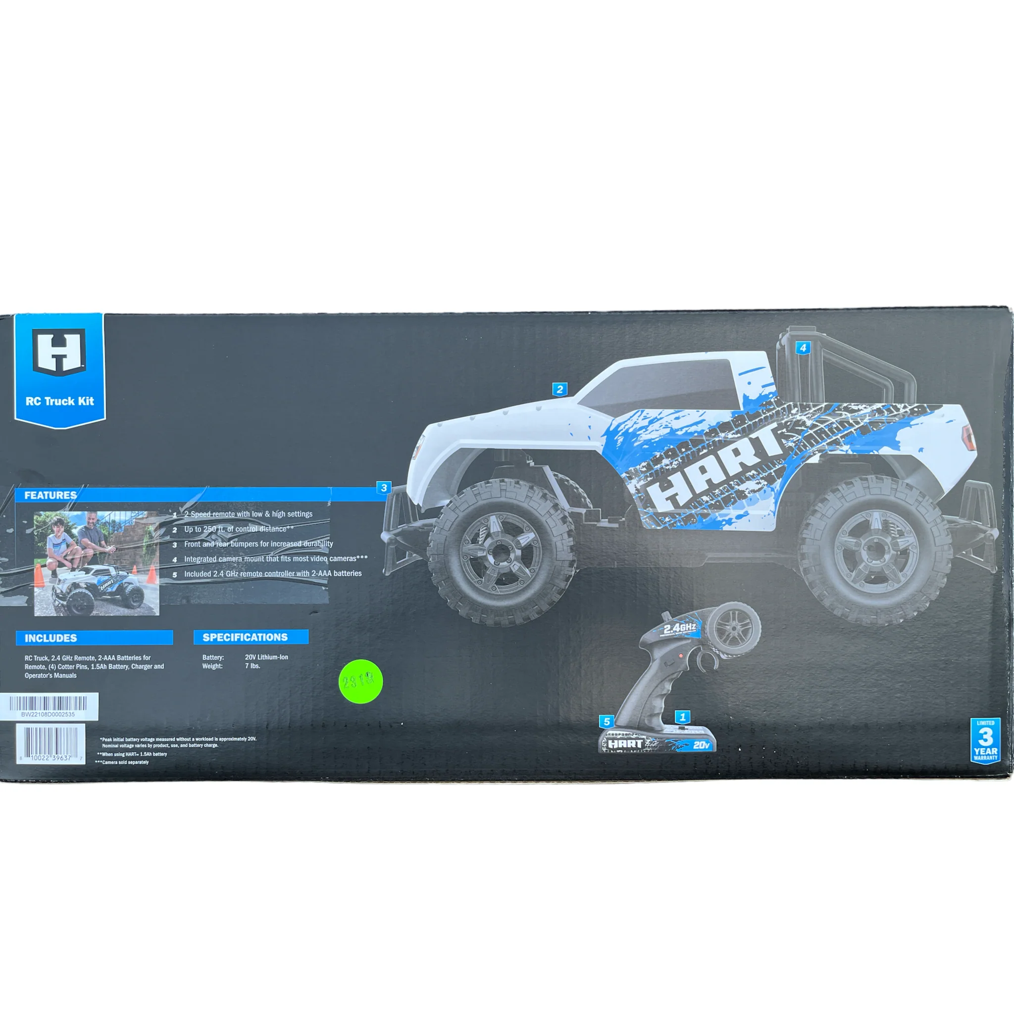 HART 20 Volt Cordless RC Truck Kit (1.5aH Battery and Charger) - Image 2
