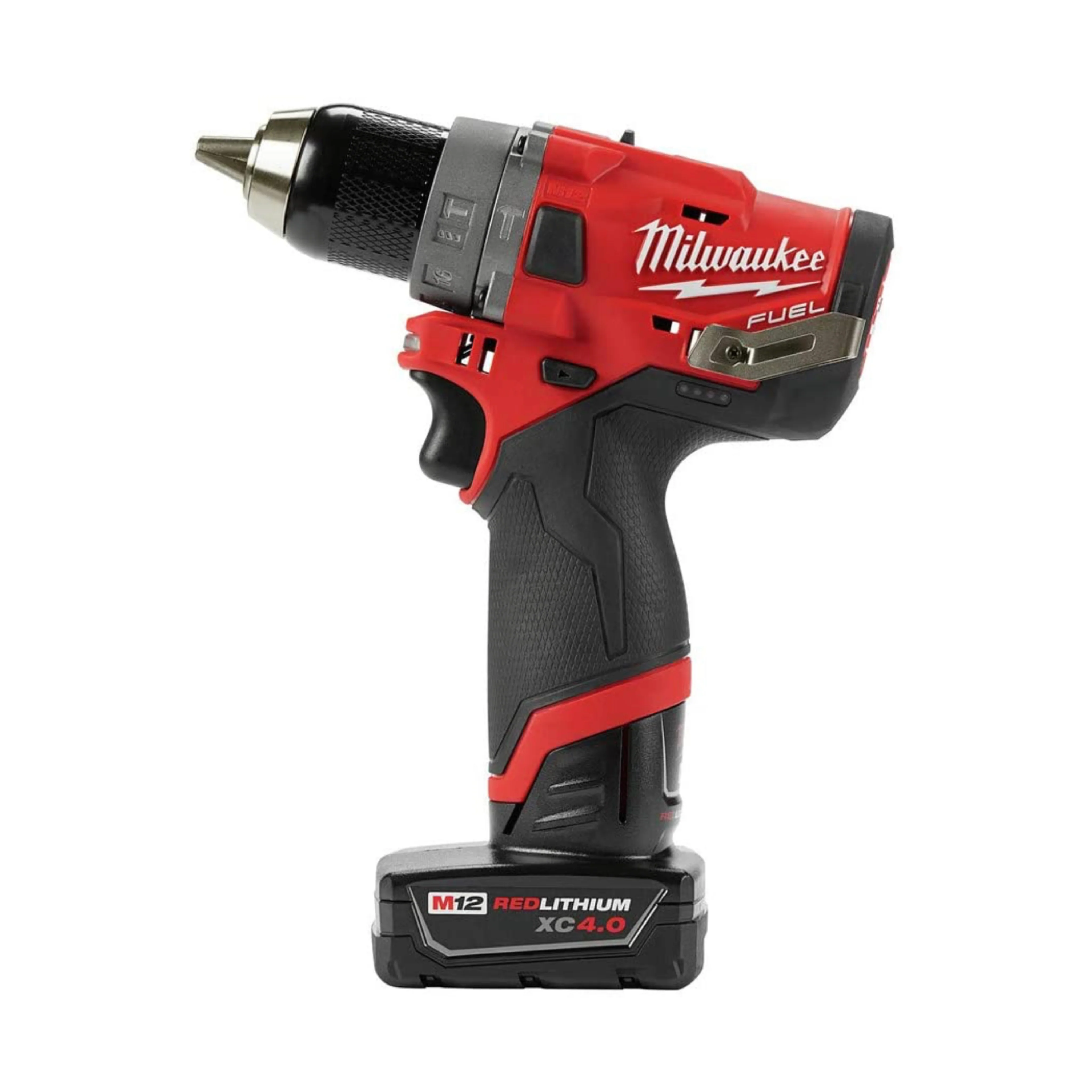 Milwaukee M12 FUEL 12-Volt Lithium-Ion Brushless Cordless Hammer Drill Driver Kit w/ 2 Batteries and Bag - Image 4