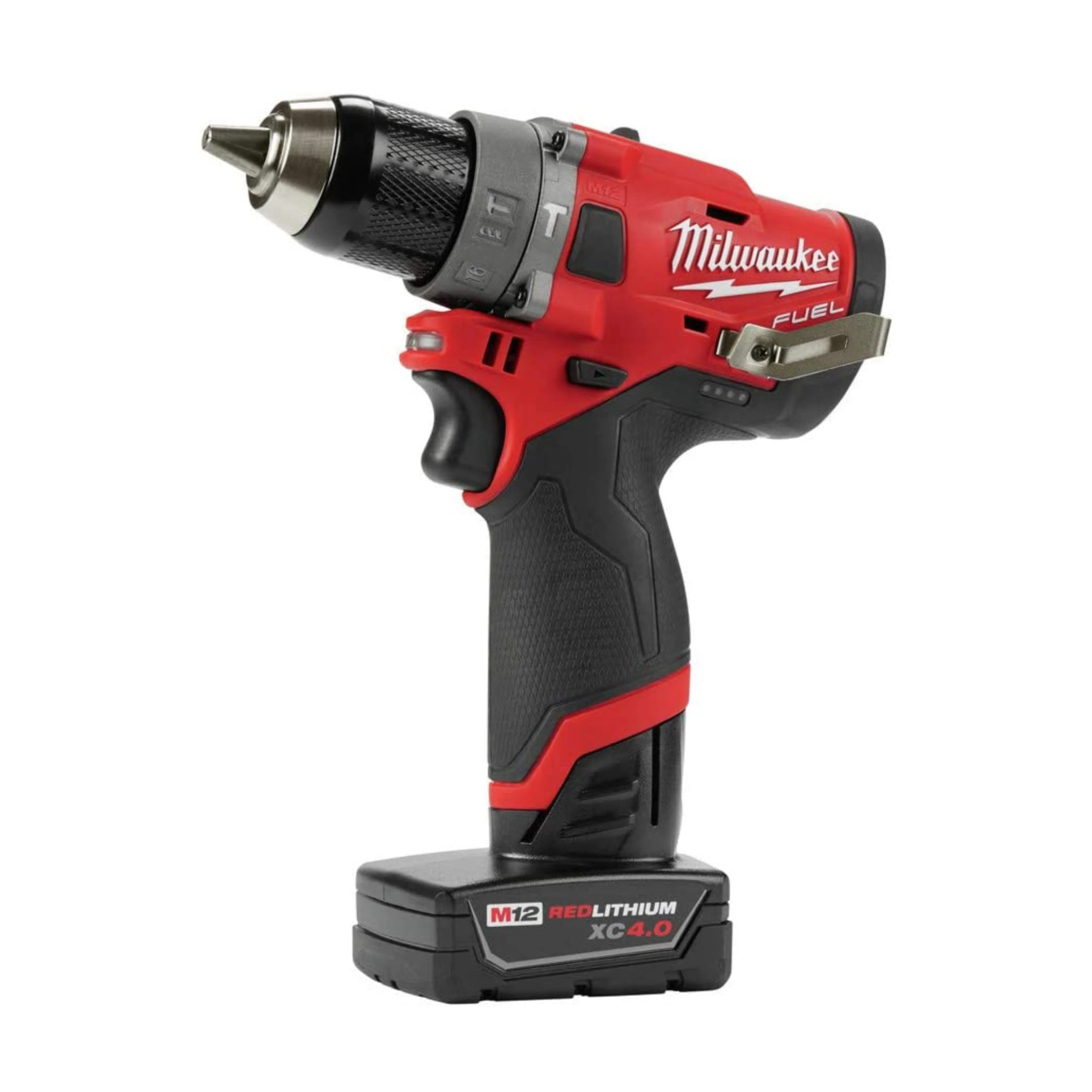 Milwaukee M12 FUEL 12-Volt Lithium-Ion Brushless Cordless Hammer Drill Driver Kit w/ 2 Batteries and Bag - Image 5
