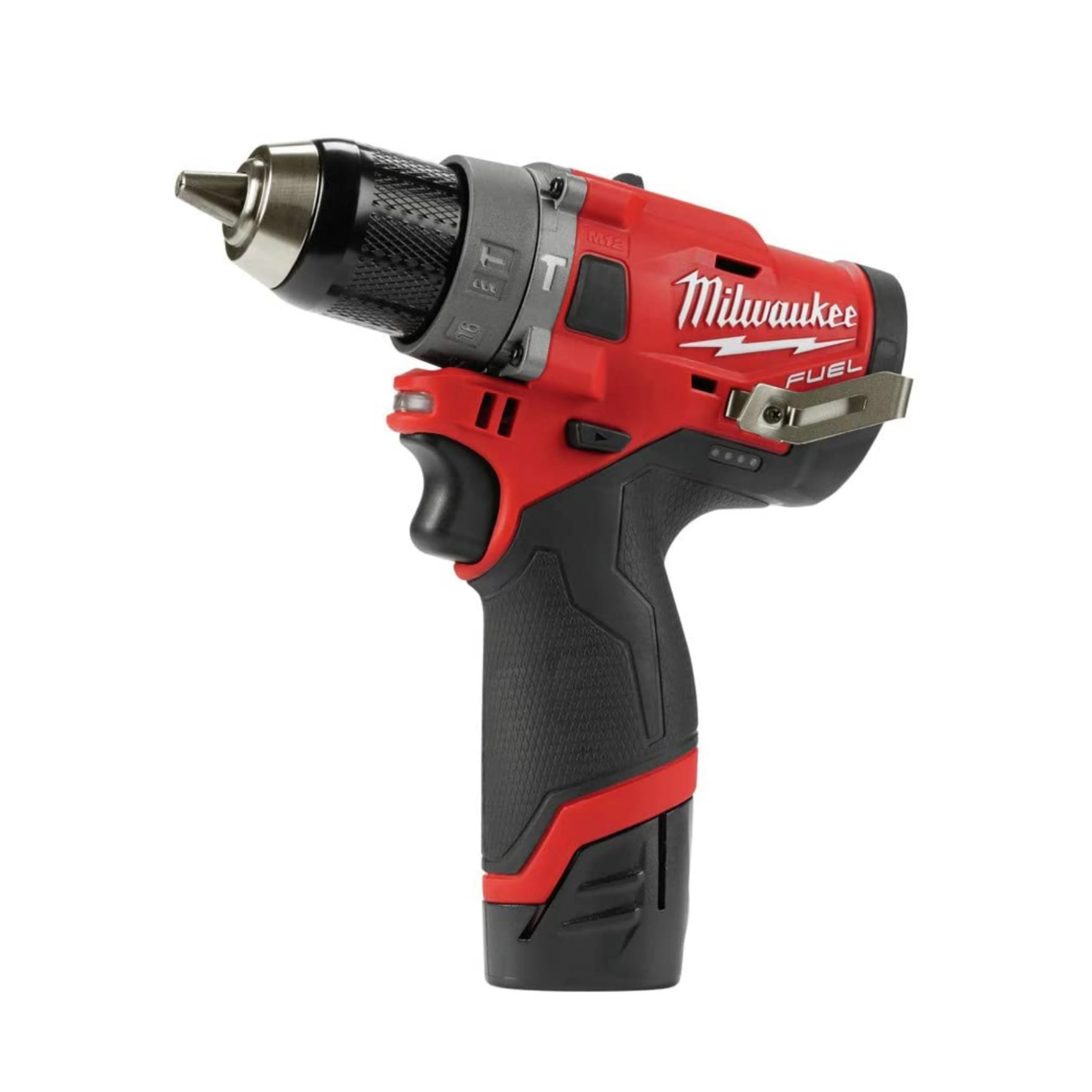 Milwaukee M12 FUEL 12-Volt Lithium-Ion Brushless Cordless Hammer Drill Driver Kit w/ 2 Batteries and Bag - Image 7