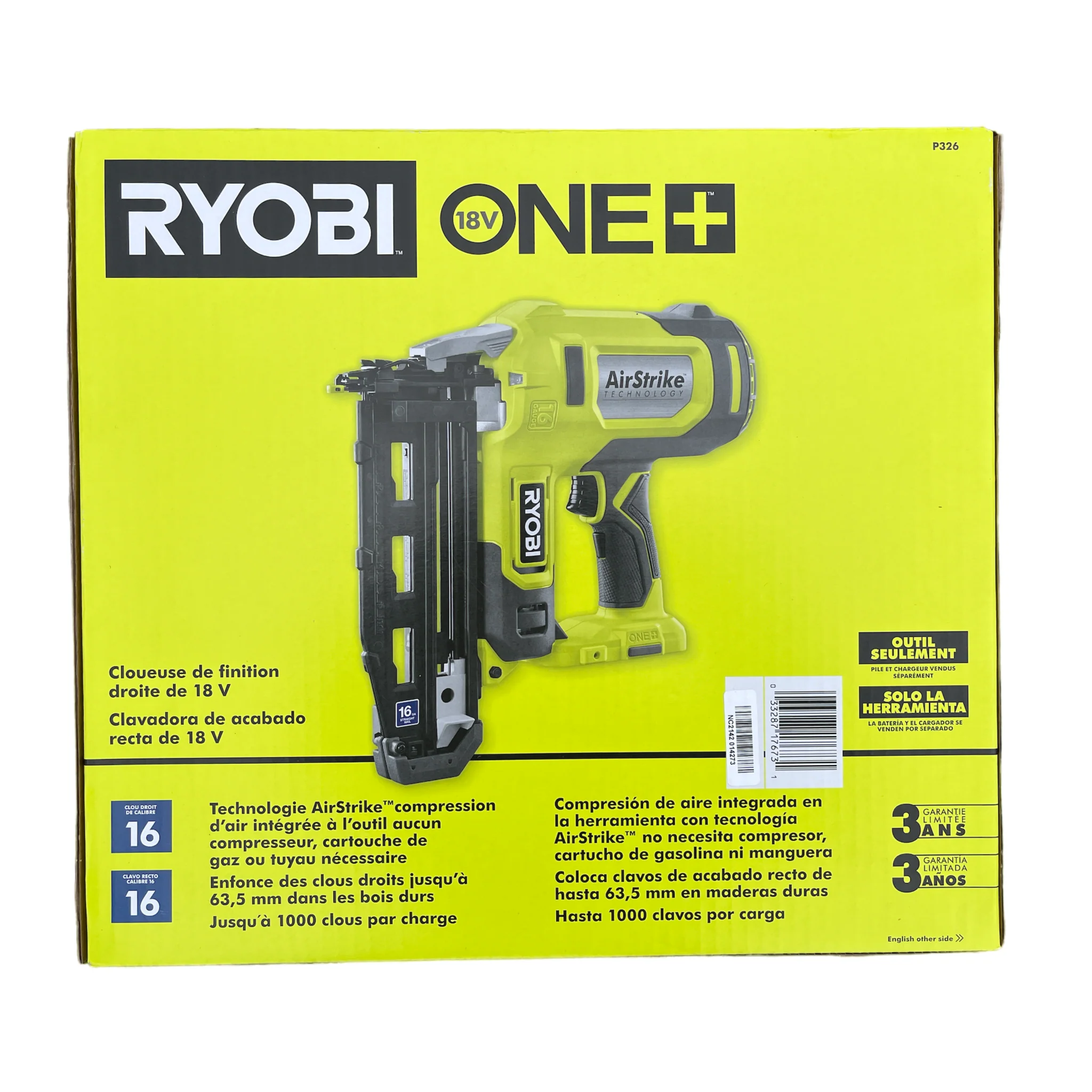 ONE+ 18-Volt 16-Gauge Cordless AirStrike Finish Nailer (Tool Only) - Image 2
