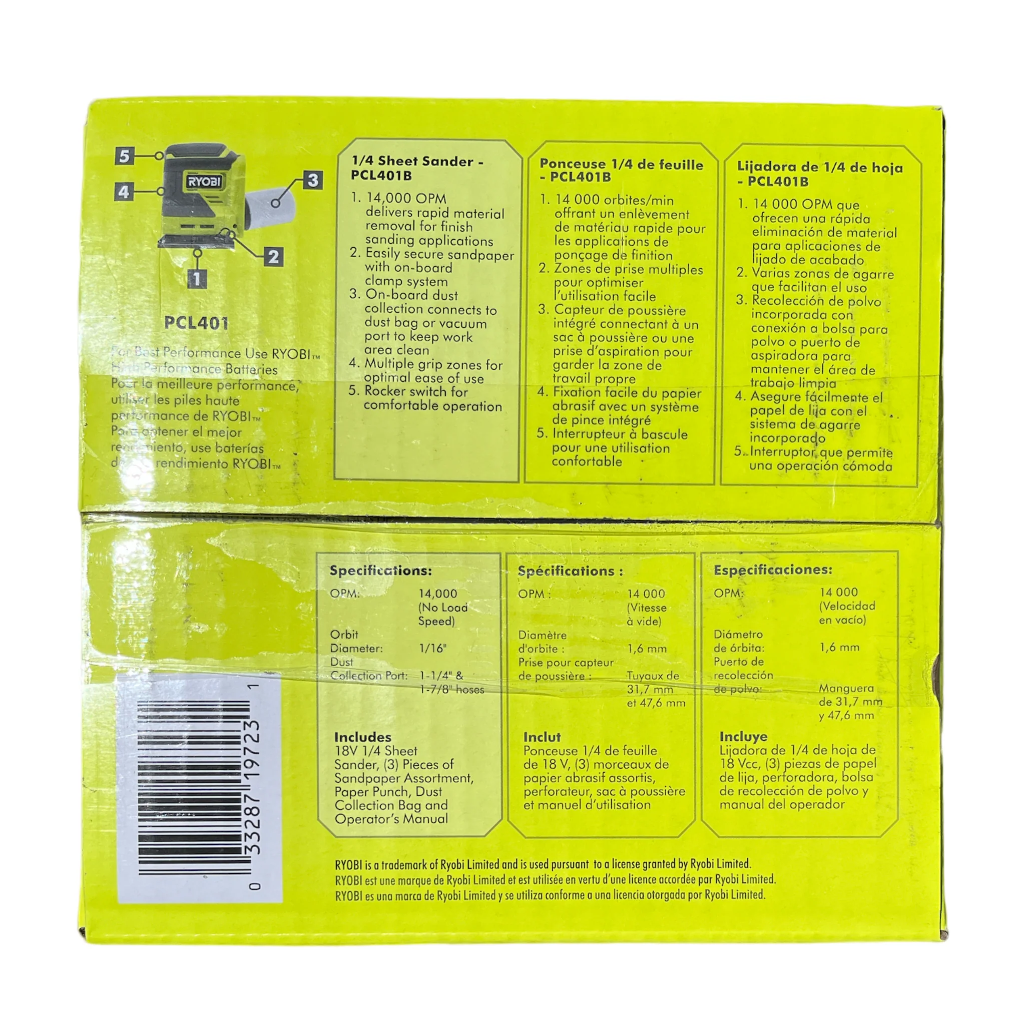 ONE+ 18-Volt Cordless 1/4 Sheet Sander (Tool Only) - Image 3