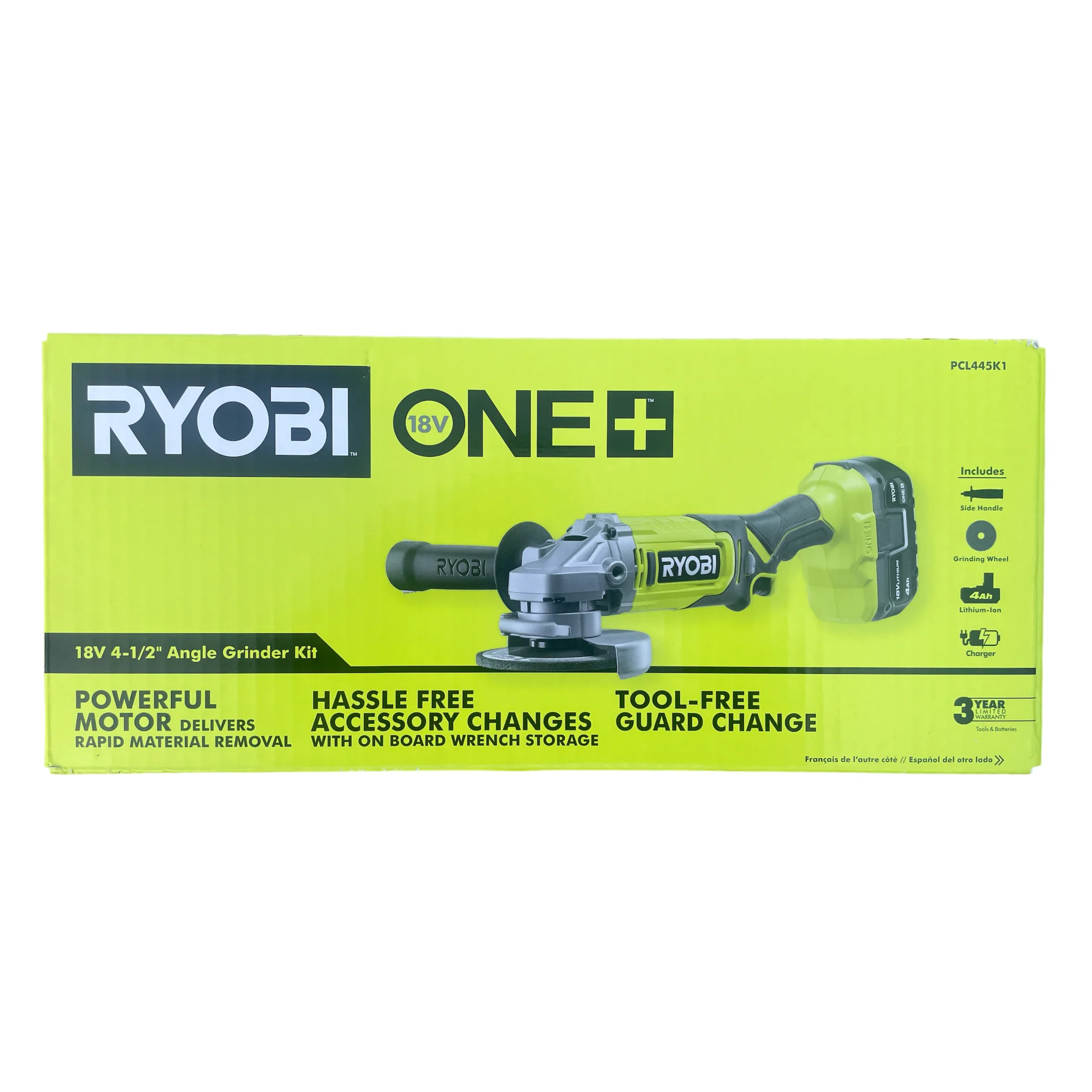 ONE+ 18-Volt Cordless 4-1/2 in. Angle Grinder Kit with 4.0 Ah Battery and Charger