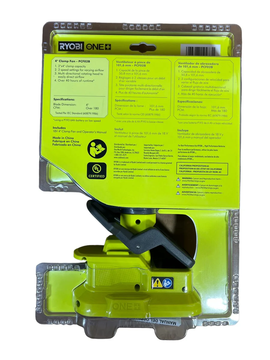 ONE+ 18-Volt Cordless 4 in. Clamp Fan (Tool Only) - Image 2