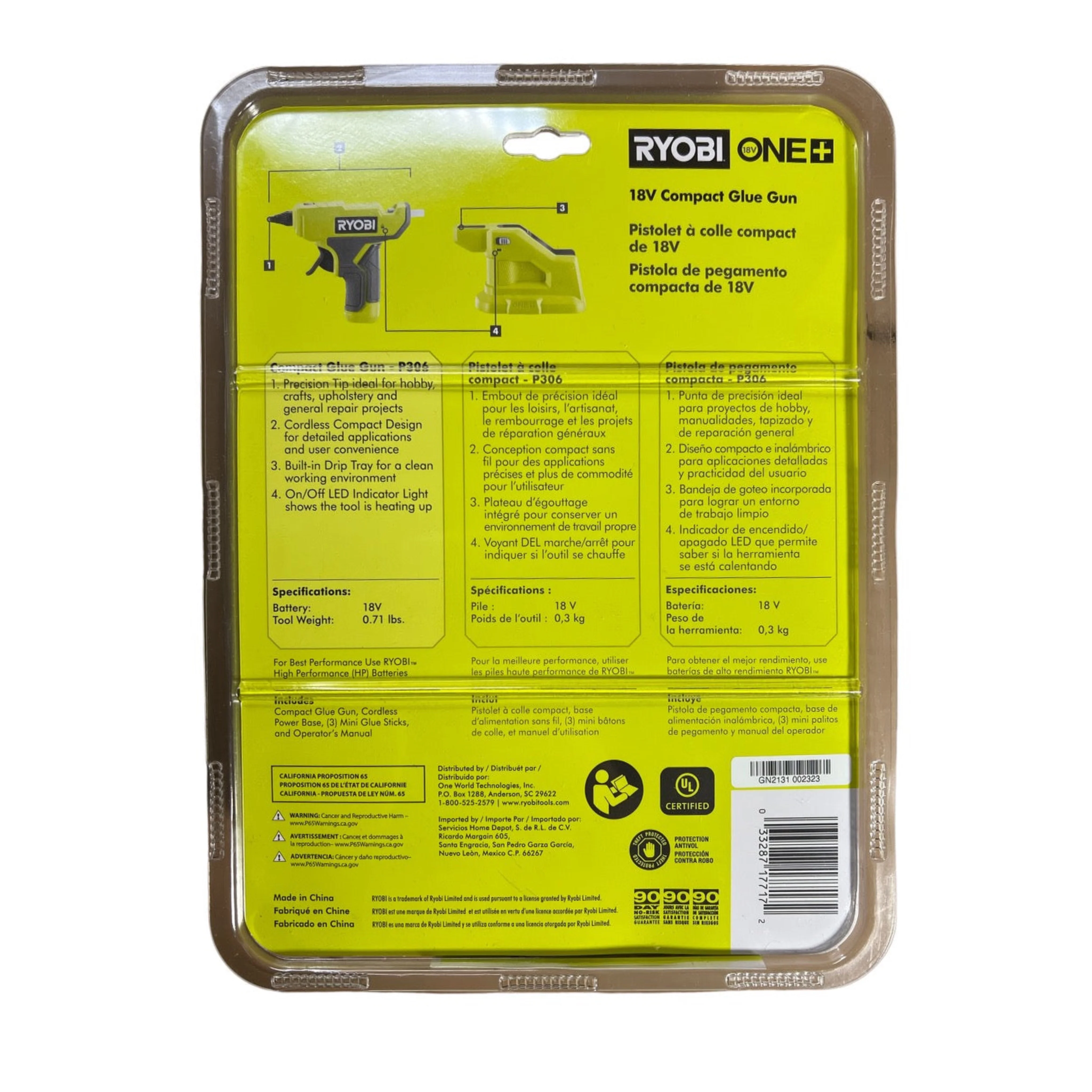 ONE+ 18-Volt Cordless Compact Glue Gun with 3 Mini Glue Sticks - Image 2