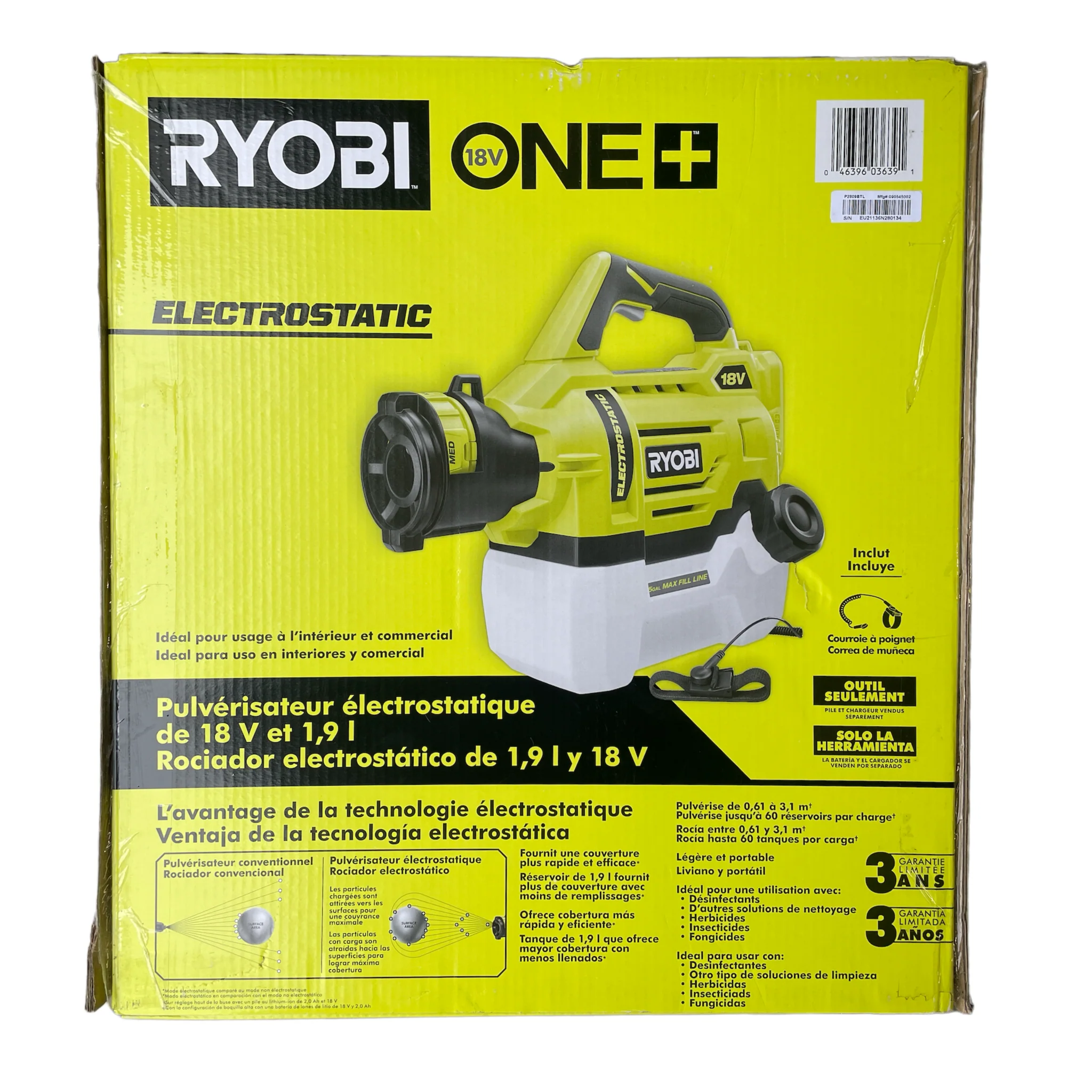 CLEARANCE ONE+ 18-Volt Cordless Electrostatic 0.5 Gal. Sprayer (Tool Only) - Image 3