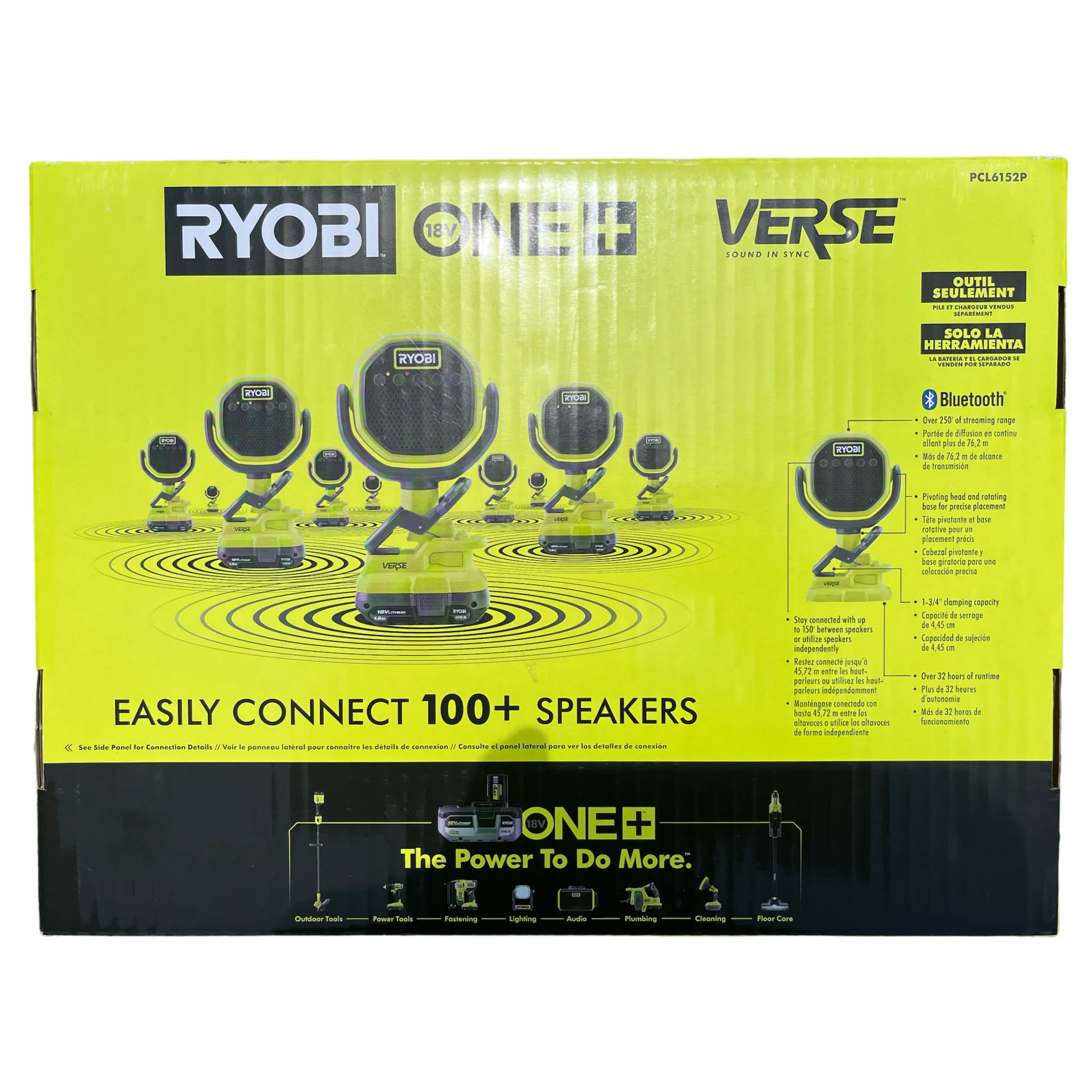 Ryobi ONE+ 18-Volt Cordless VERSE Clamp Speaker 2-Pack (Tools Only) - Image 2