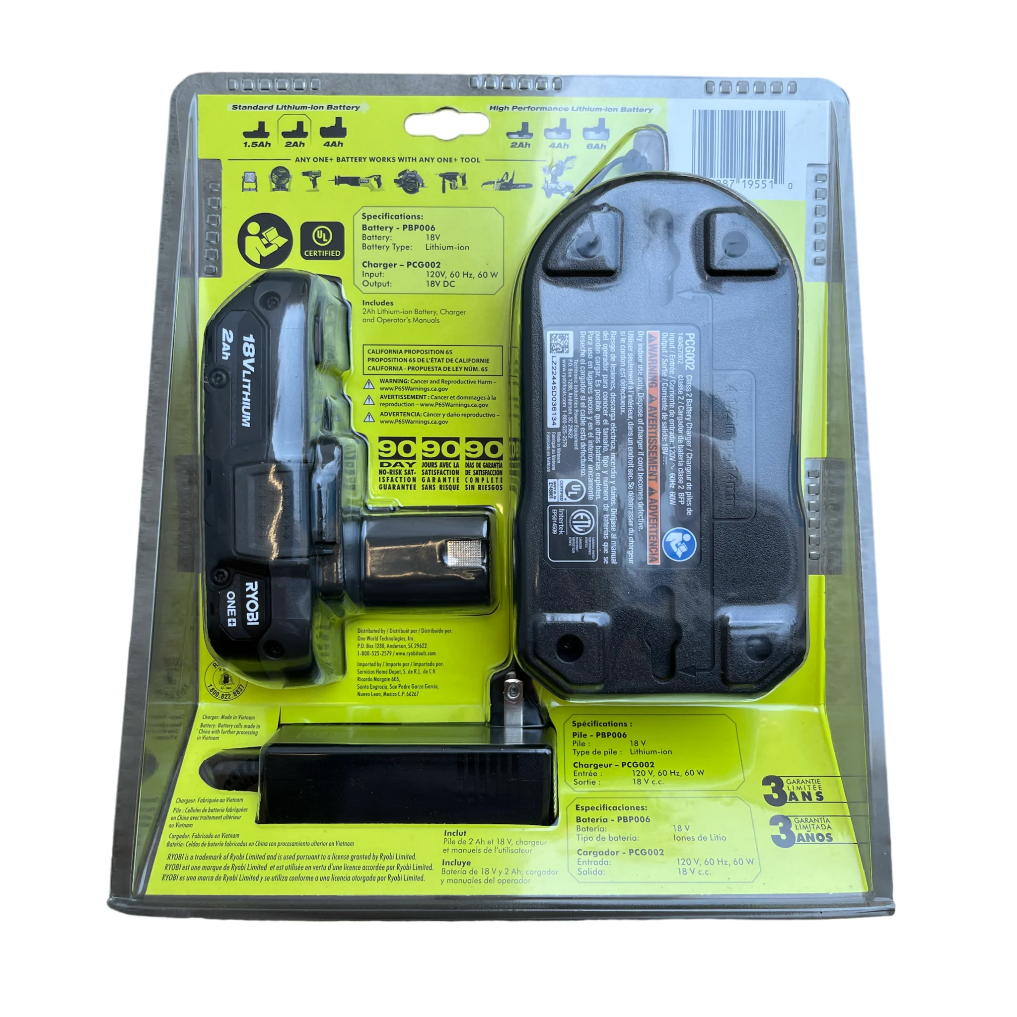 ONE+ 18-Volt Lithium-Ion 2.0 Ah Compact Battery and Charger Starter Kit - Image 2