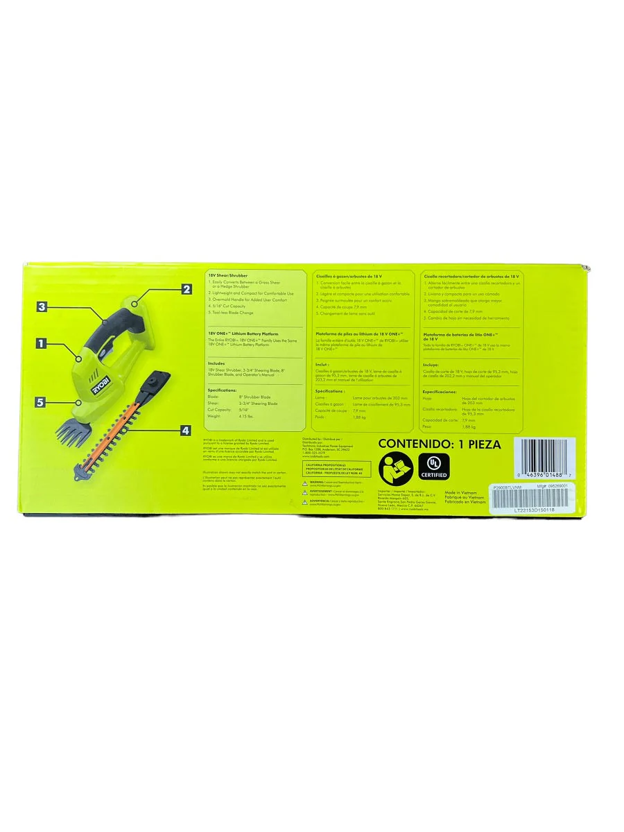 ONE+ 18-Volt Lithium-Ion Cordless Battery Grass Shear and Shrubber Trimmer (Tool Only) - Image 6