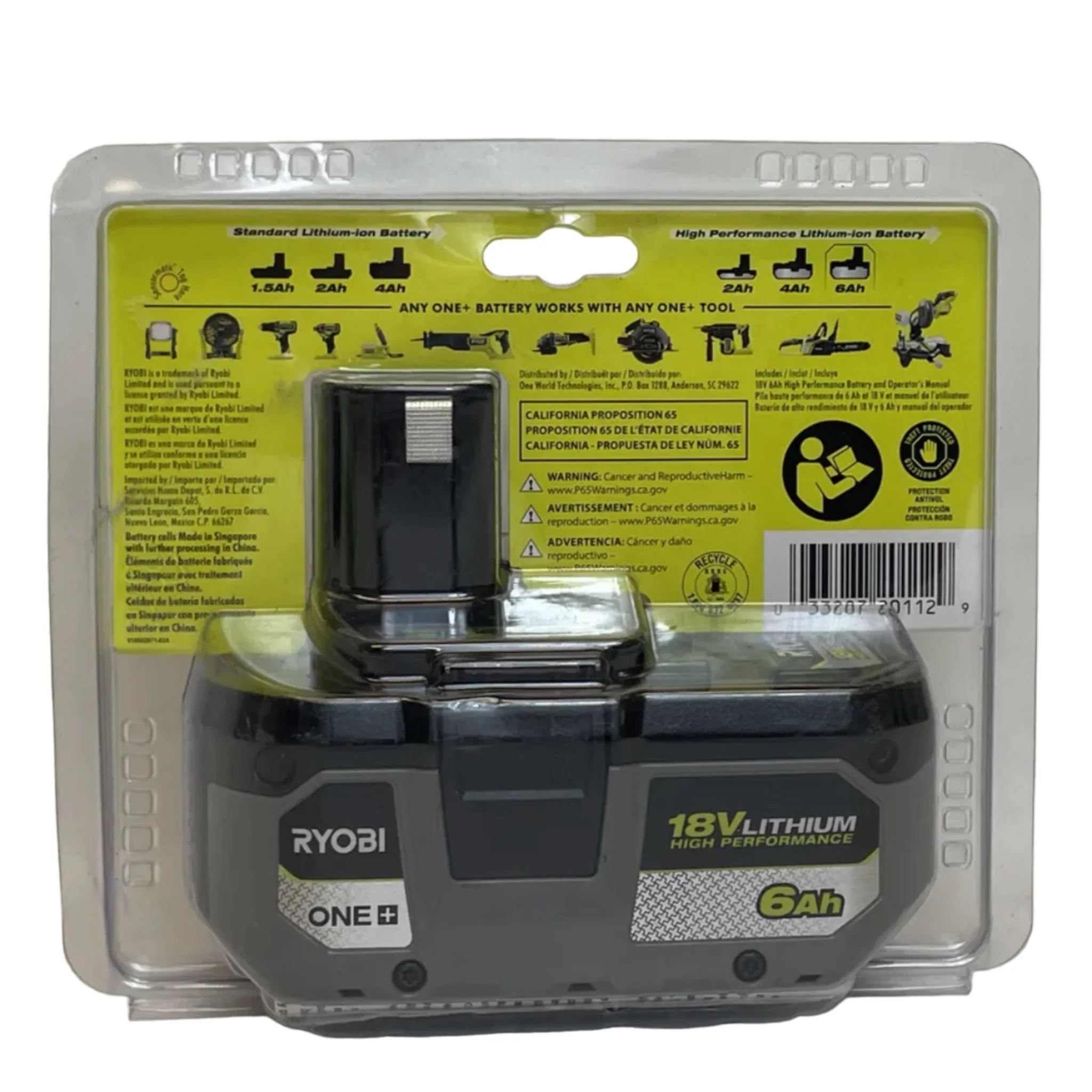 ONE+ 18V 6.0 Ah Lithium-Ion HIGH PERFORMANCE Battery - Image 2