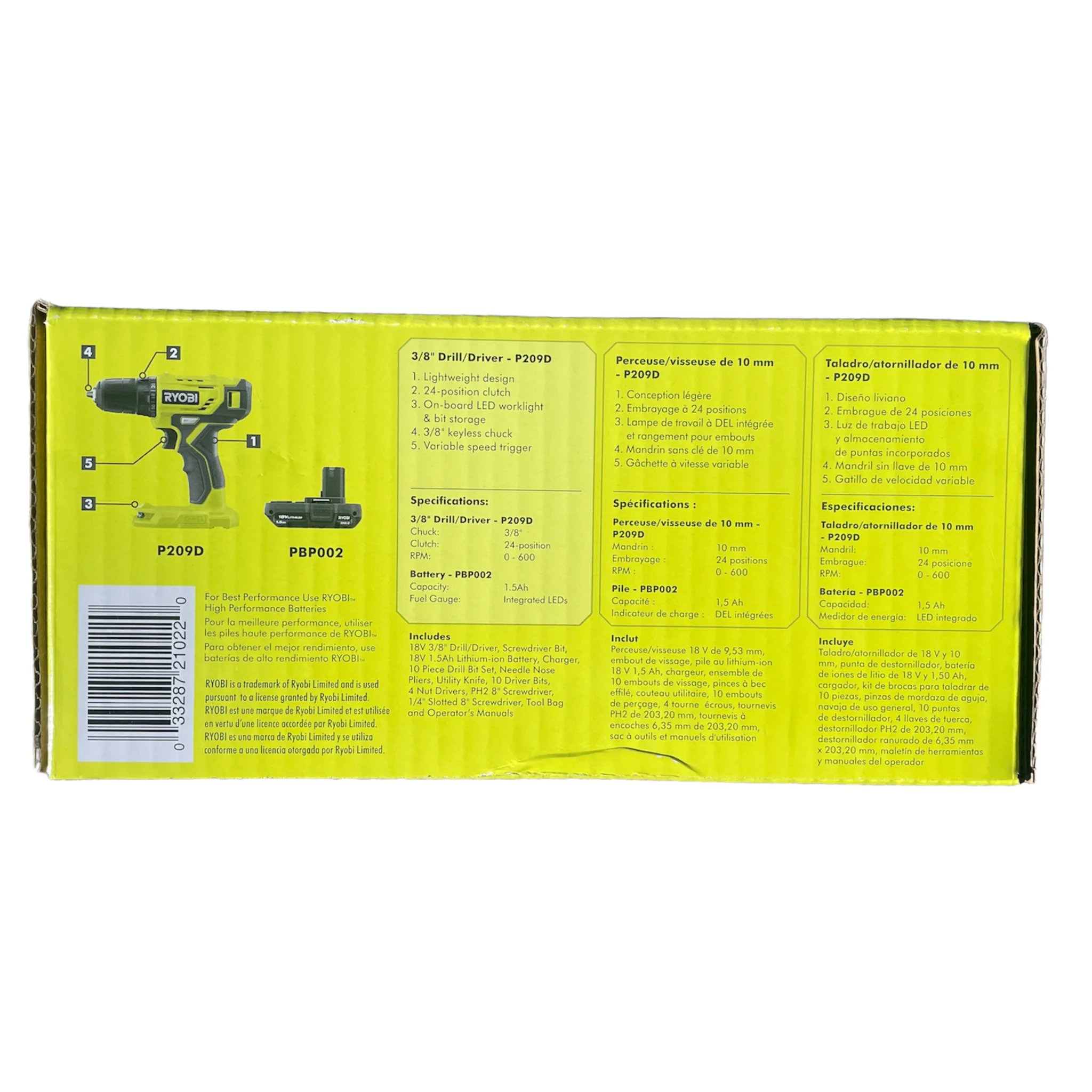 ONE+ 18-Volt Cordless 3/8 in. Drill/Driver Kit with 1.5 Ah Battery, Charger, Hand Tools, Accessories, and Tool Bag - Image 2