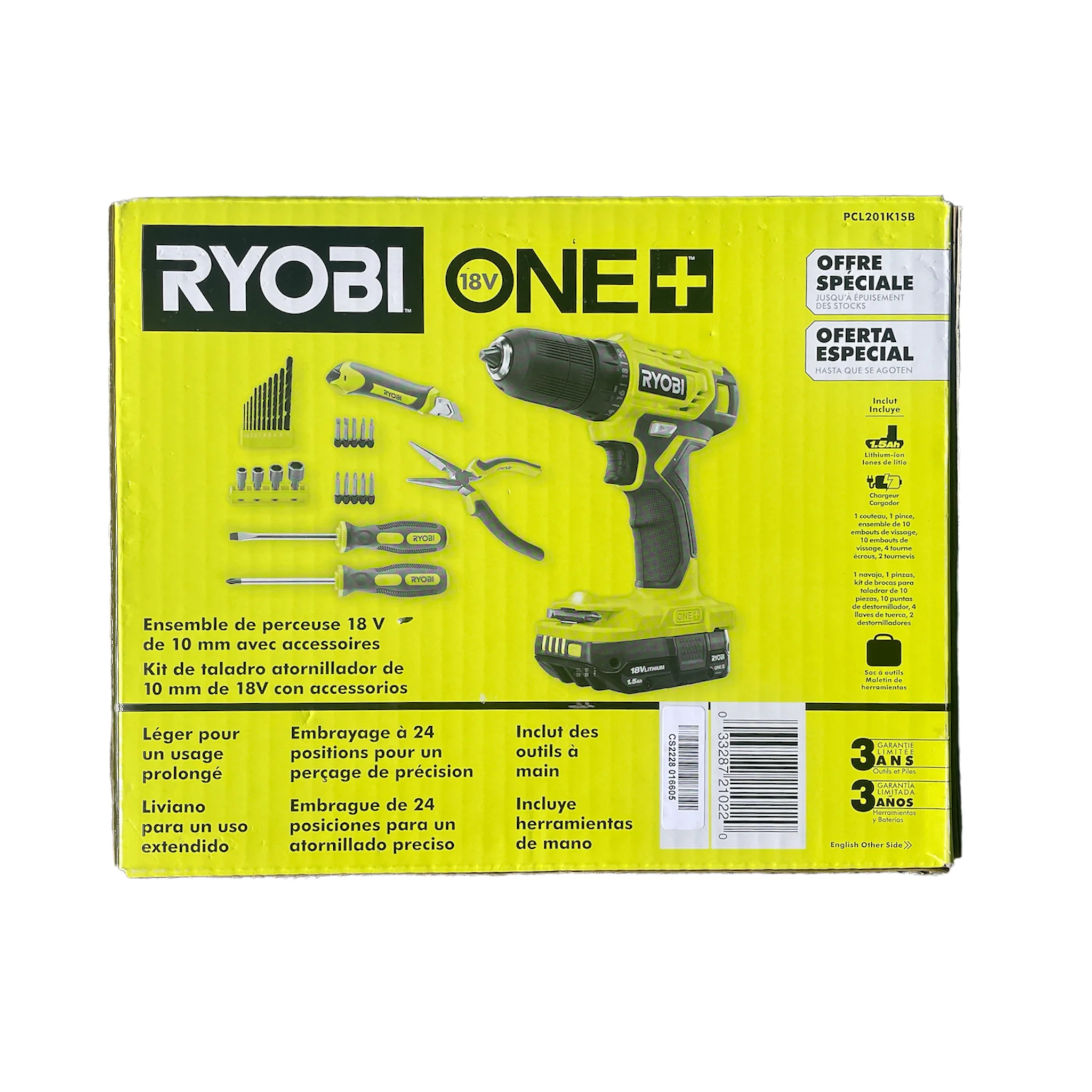 ONE+ 18-Volt Cordless 3/8 in. Drill/Driver Kit with 1.5 Ah Battery, Charger, Hand Tools, Accessories, and Tool Bag - Image 4