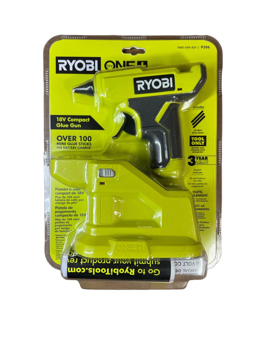 ONE+ 18V Cordless Compact Glue Gun with 3 Mini Glue Sticks, Lithium-Ion Battery, and Charger - Image 2