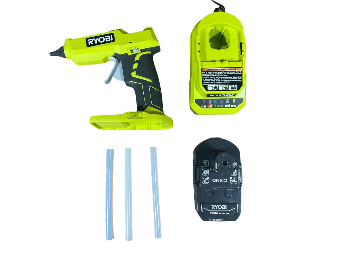 ONE+ 18V Cordless Full Size Glue Gun Kit with 1.5 Ah Battery, 18V Charger, and (3) 1/2 in. Glue Sticks